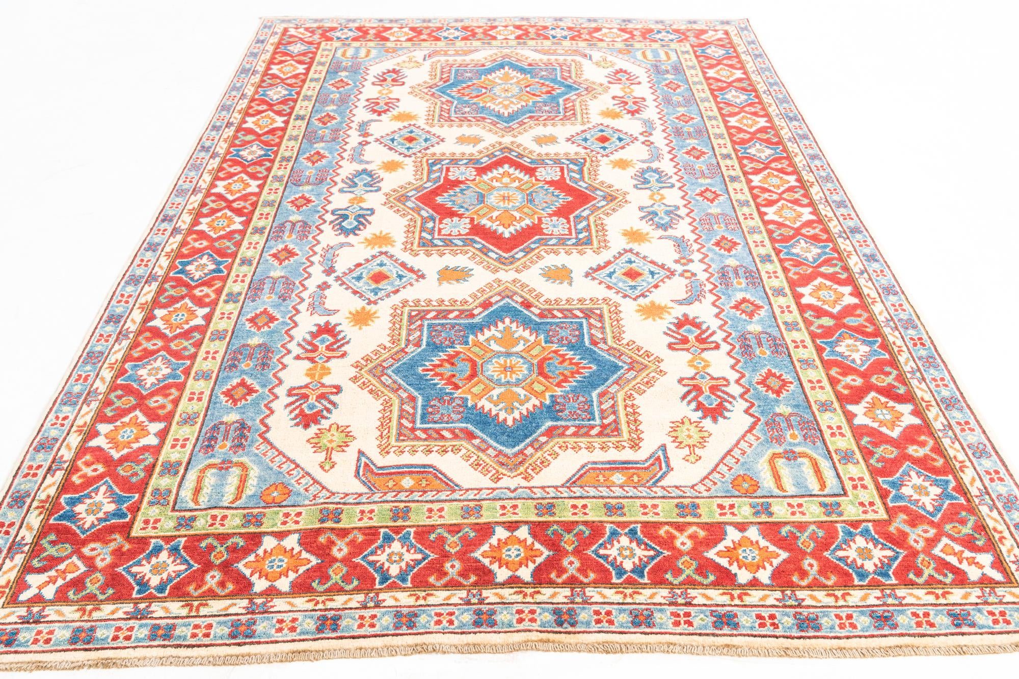 6' x 9' Hand Knotted Kazak Rug
