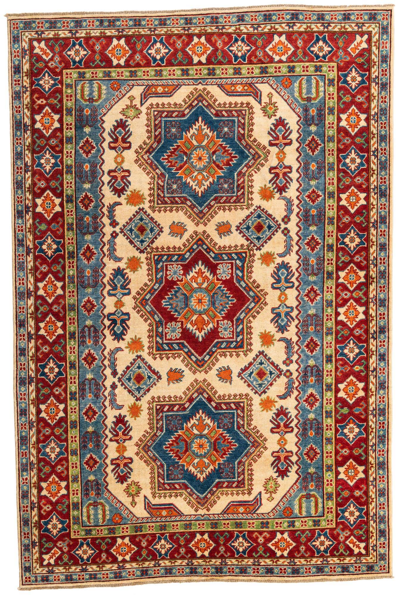 6' x 9' Hand Knotted Kazak Rug