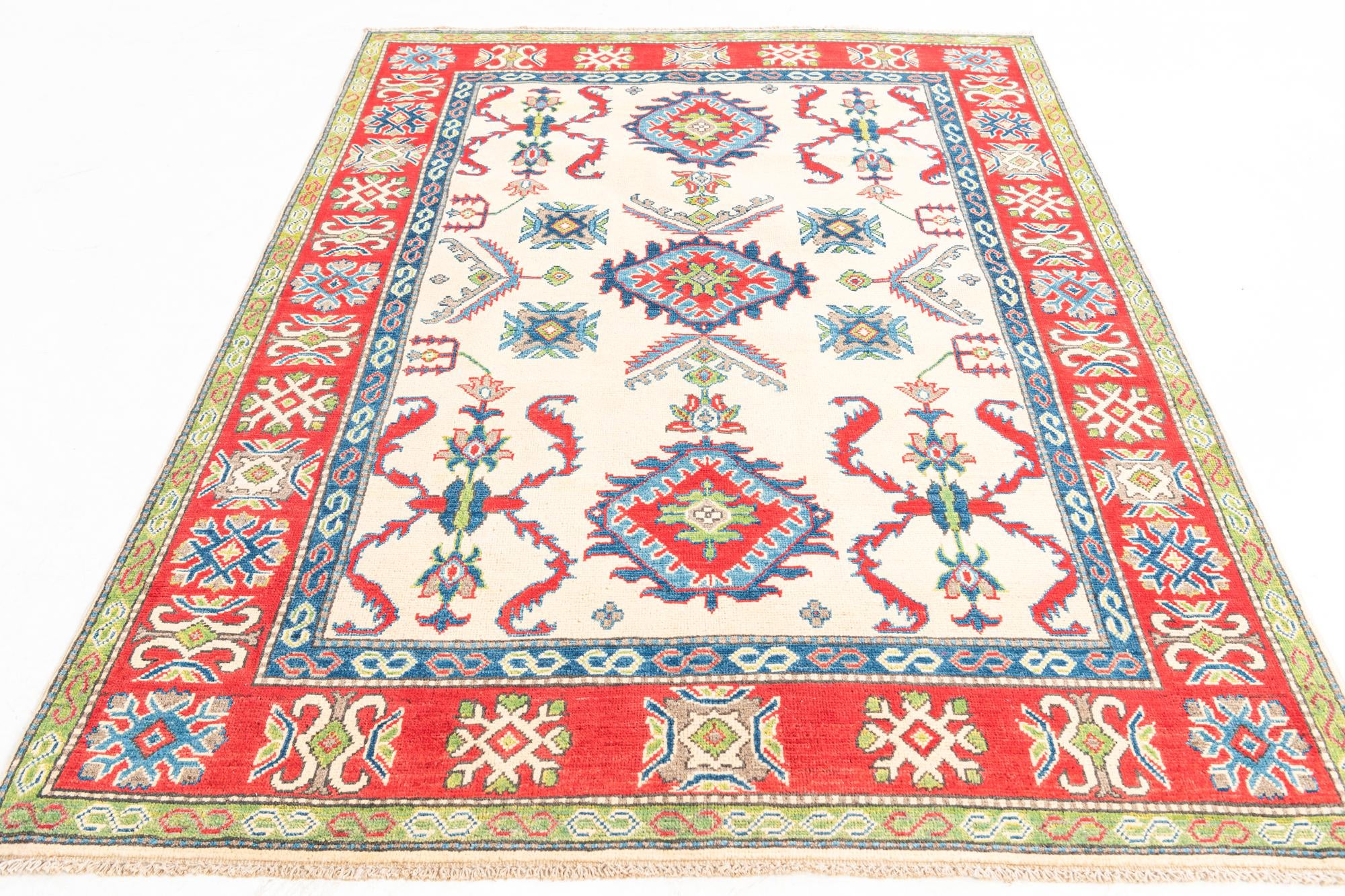 5' 1 x 6' 9 Hand Knotted Kazak Rug