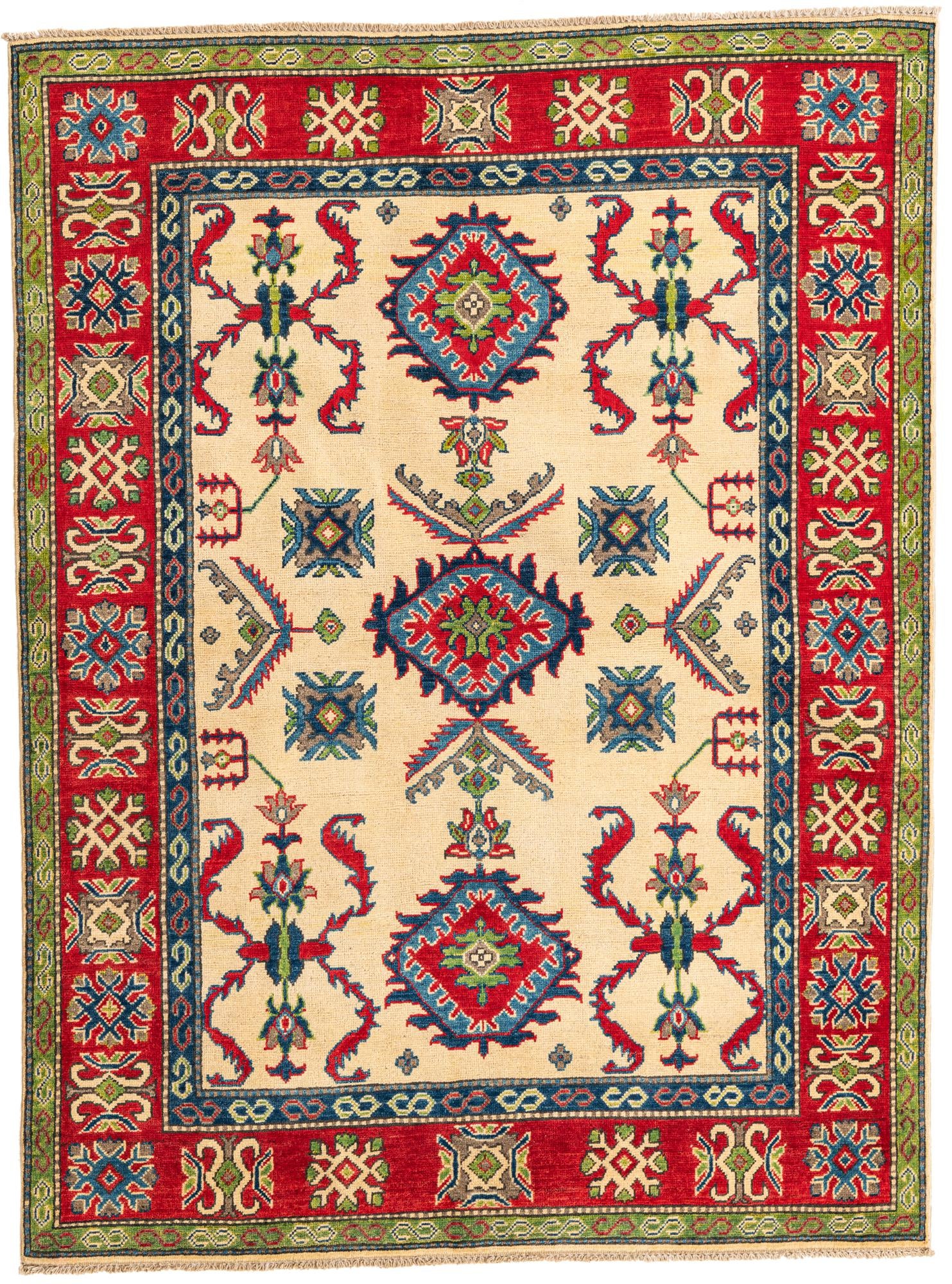 5' 1 x 6' 9 Hand Knotted Kazak Rug