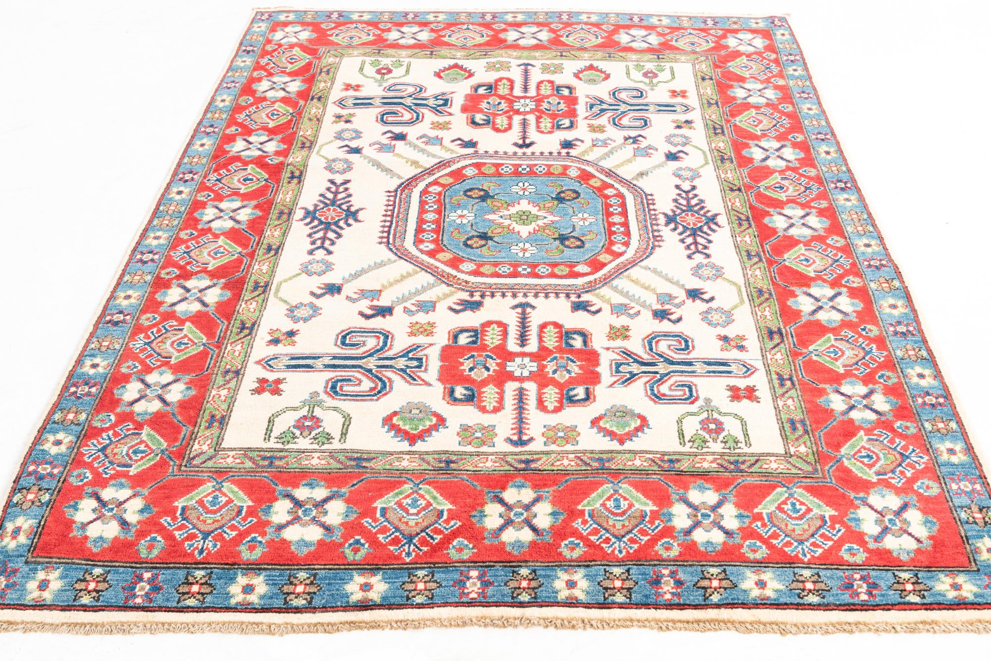 5' 1 x 6' 7 Hand Knotted Kazak Rug