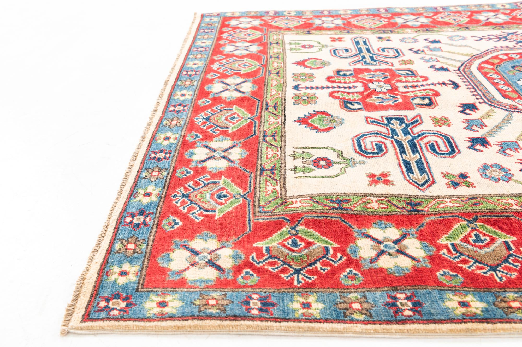 5' 1 x 6' 7 Hand Knotted Kazak Rug