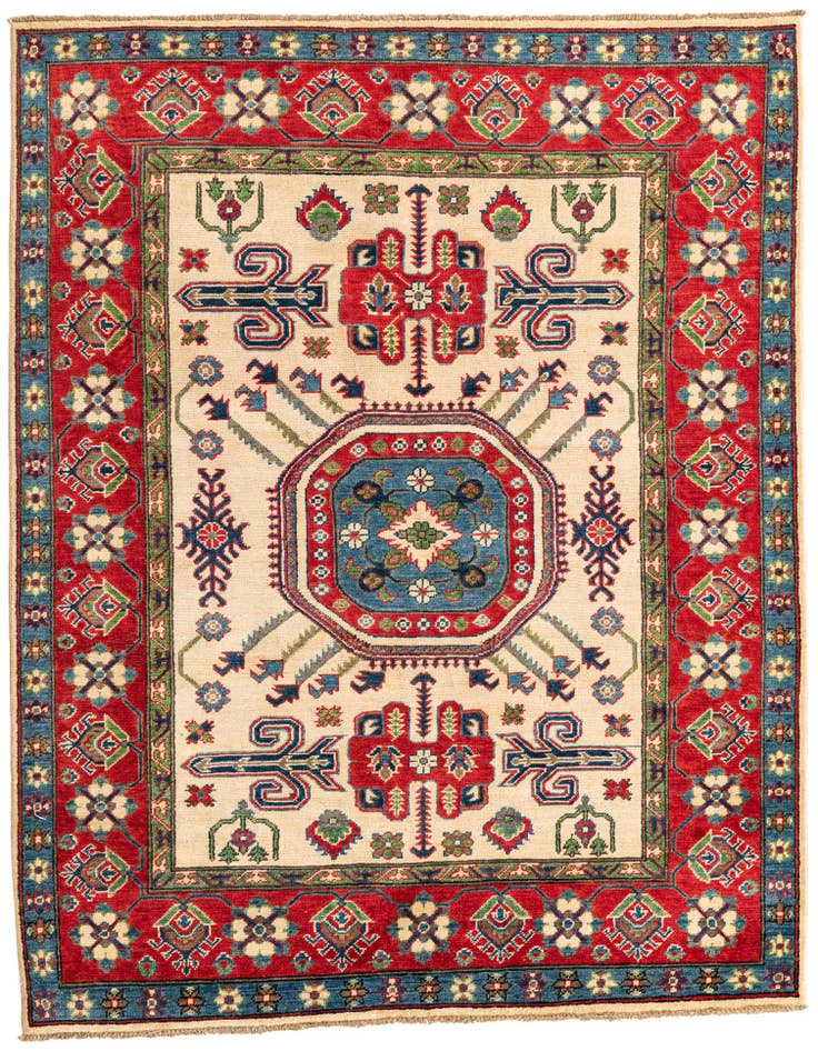 Detail image of 5' 1 x 6' 7 Hand Knotted Kazak Rug