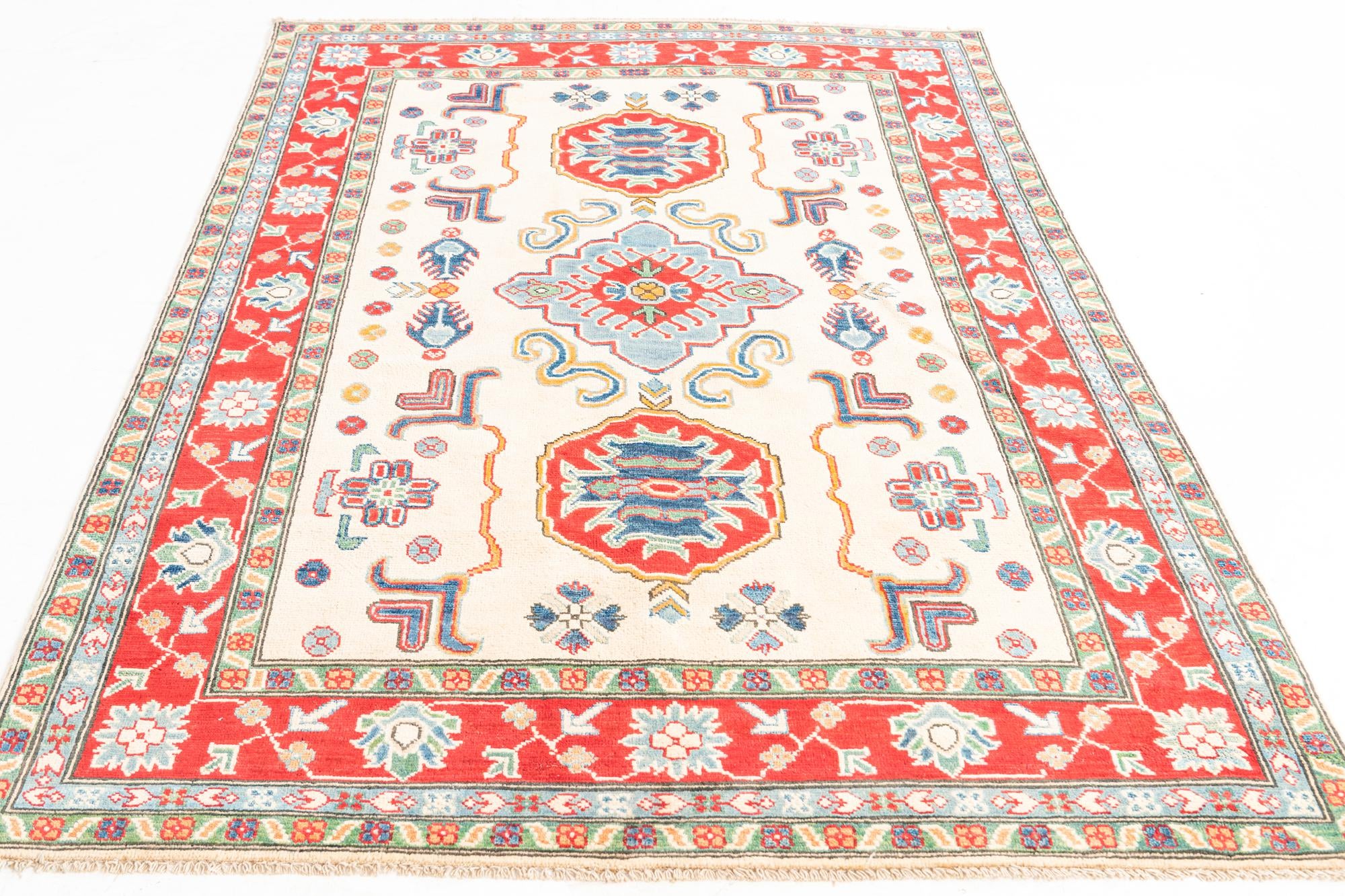 5' x 6' 10 Hand Knotted Kazak Rug