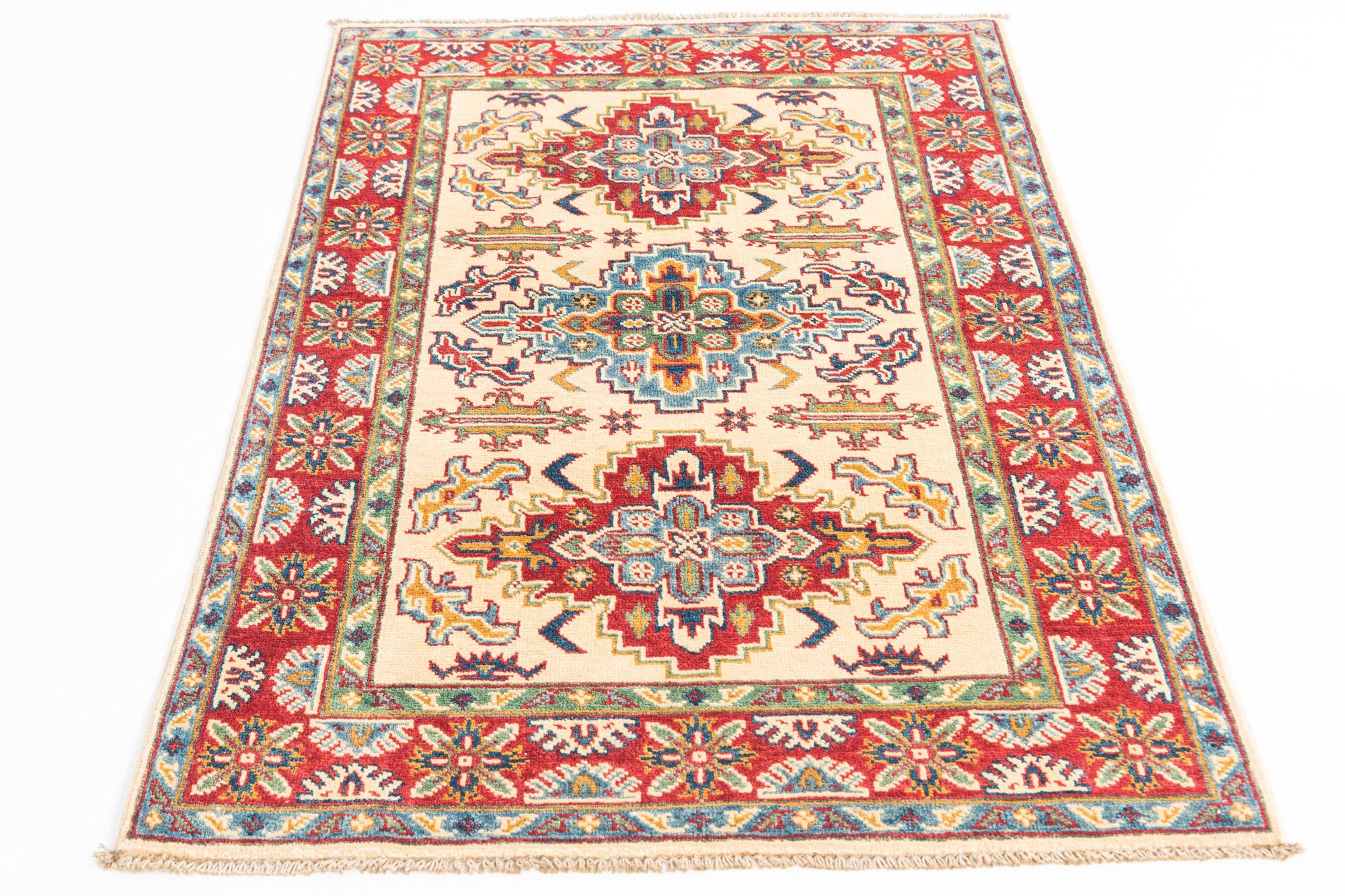 3' 3 x 4' 10 Hand Knotted Kazak Rug