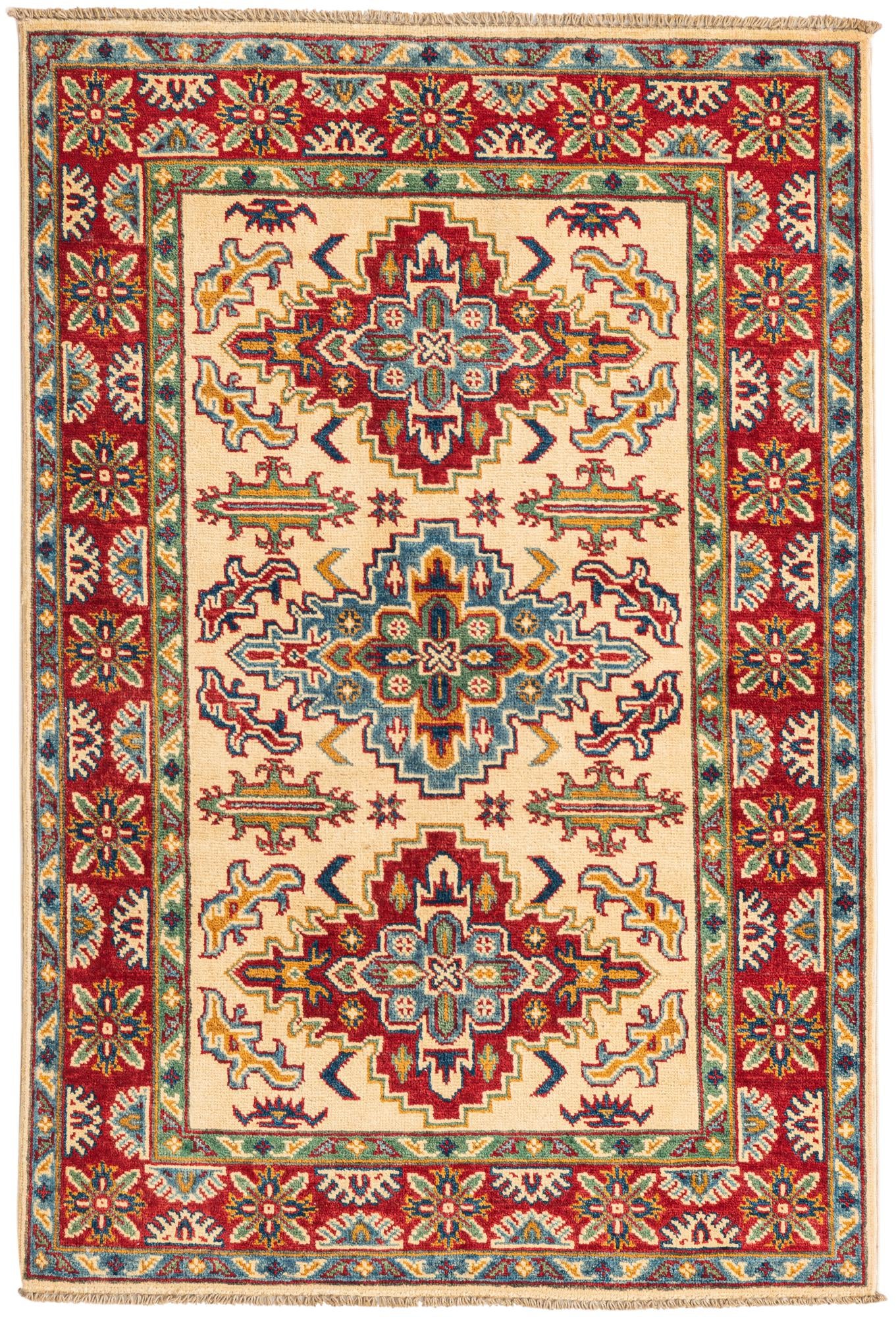 3' 3 x 4' 10 Hand Knotted Kazak Rug