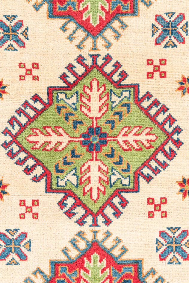 Detail image of 3' 4 x 5' Hand Knotted Kazak Rug