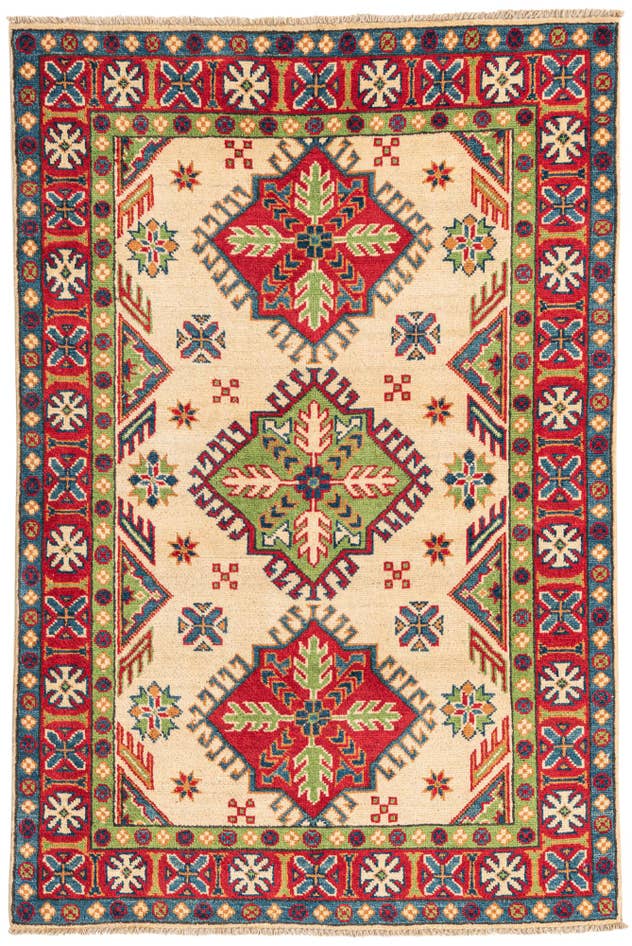 Detail image of 3' 4 x 5' Hand Knotted Kazak Rug