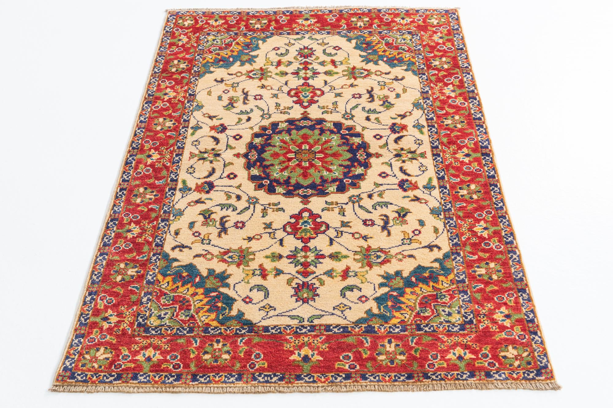 3' 1 x 4' 10 Hand Knotted Kazak Rug