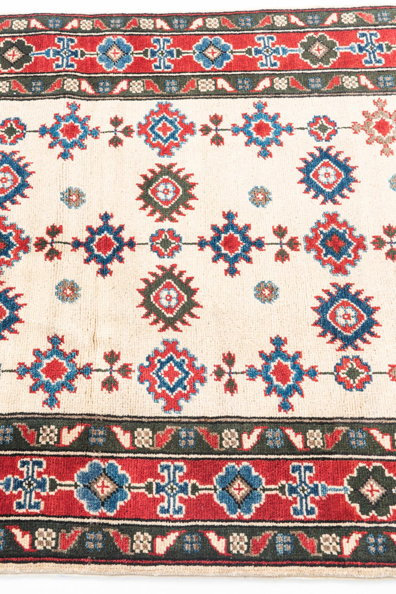 3' x 4' 7 Hand Knotted Kazak Rug