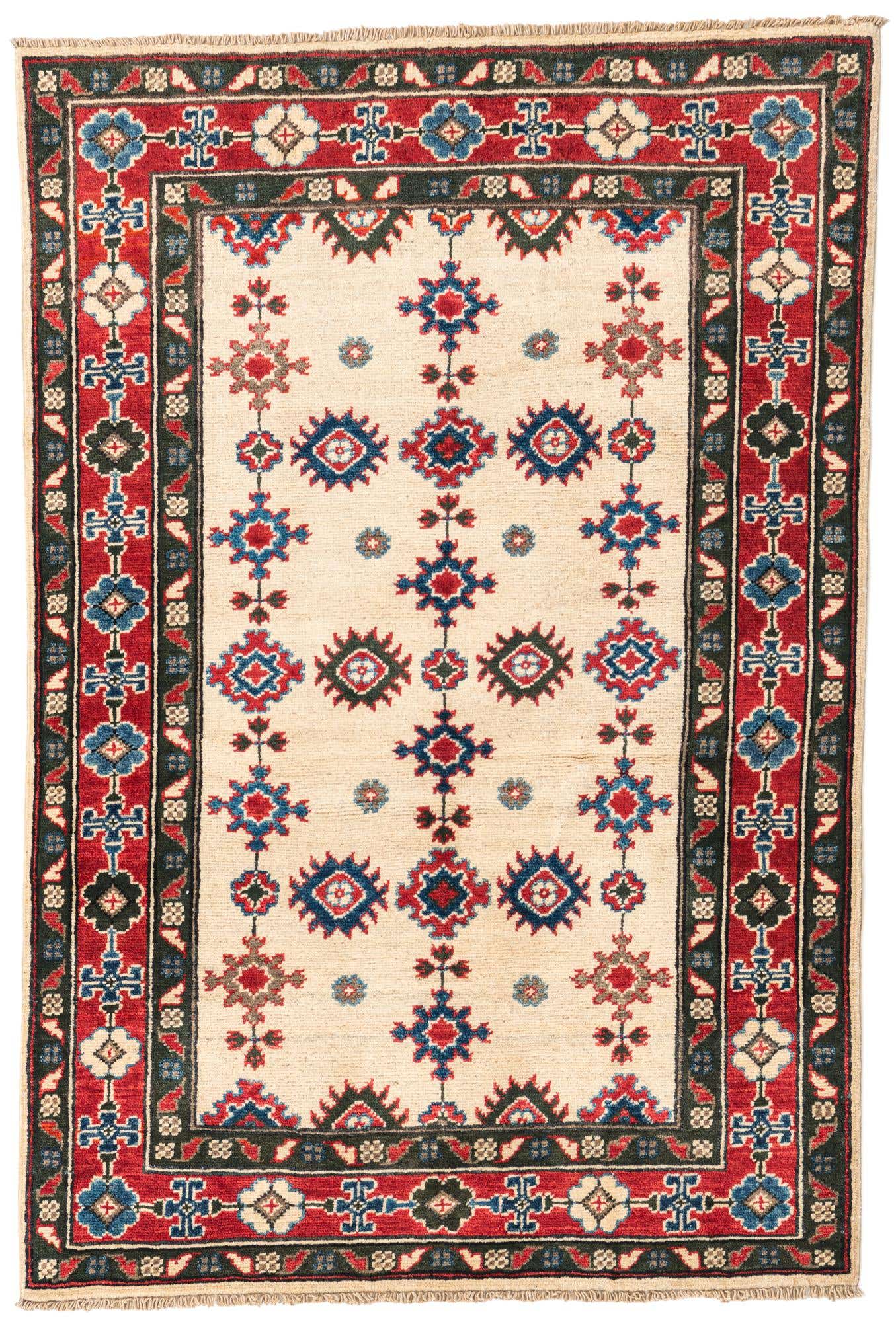 3' x 4' 7 Hand Knotted Kazak Rug