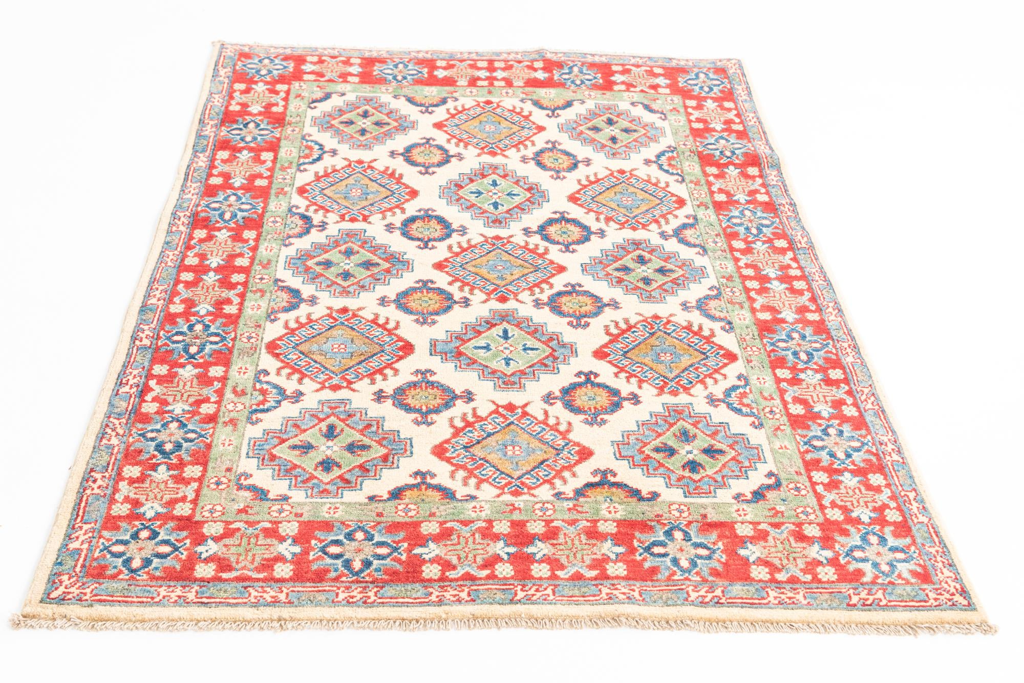 4' x 5' 7 Hand Knotted Kazak Rug