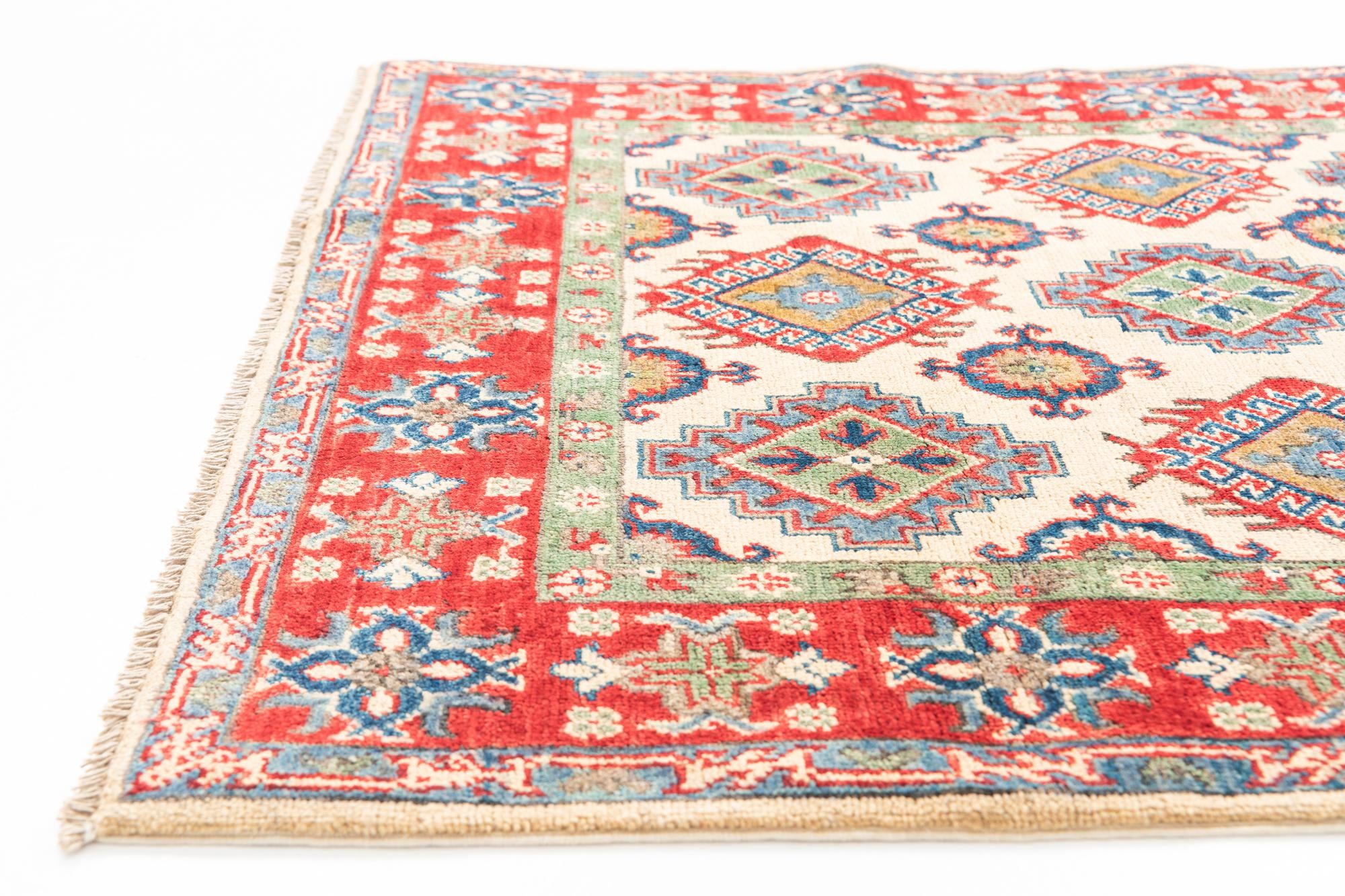 4' x 5' 7 Hand Knotted Kazak Rug