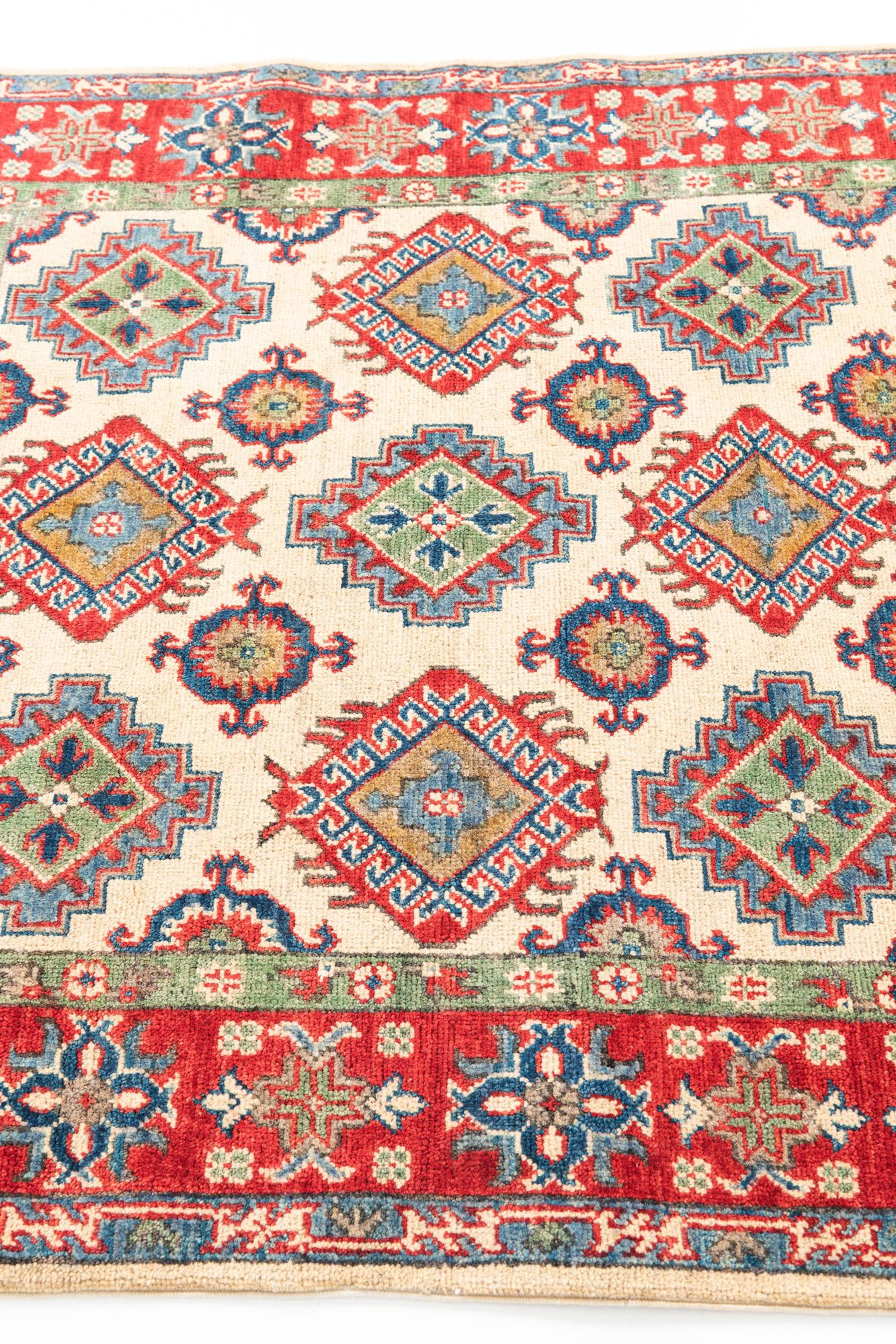 4' x 5' 7 Hand Knotted Kazak Rug