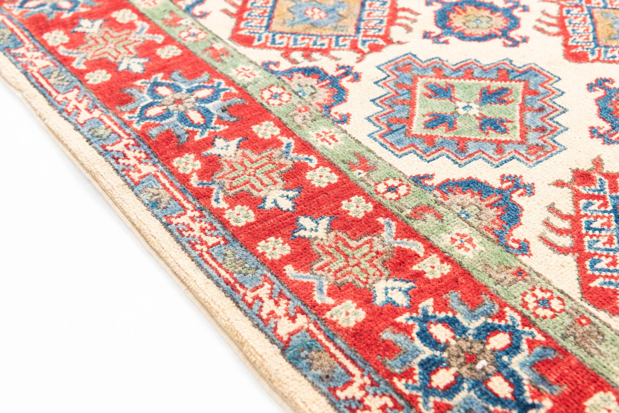 4' x 5' 7 Hand Knotted Kazak Rug