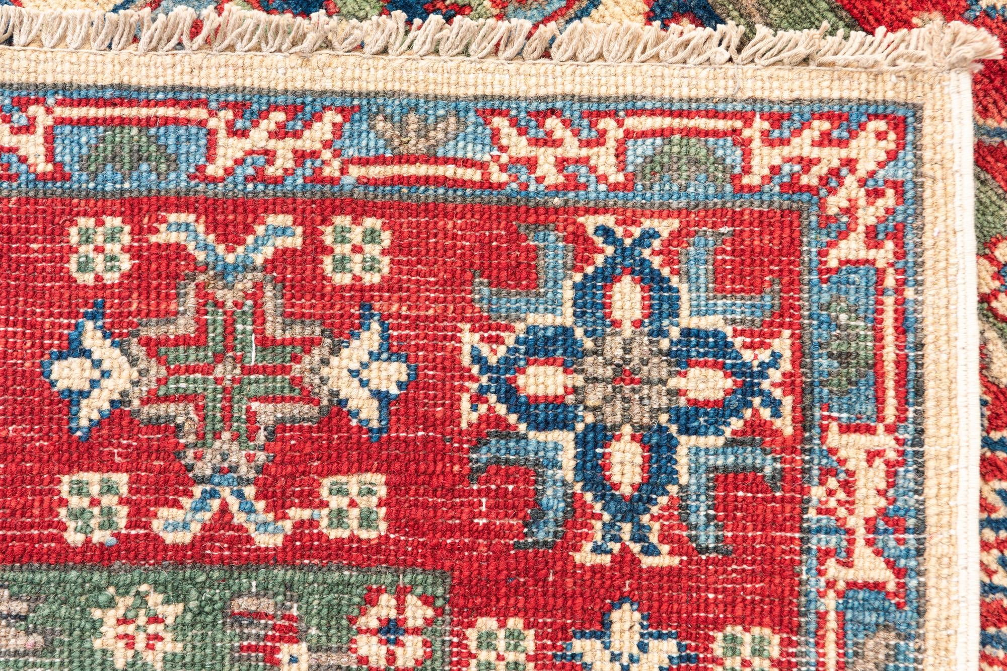 4' x 5' 7 Hand Knotted Kazak Rug