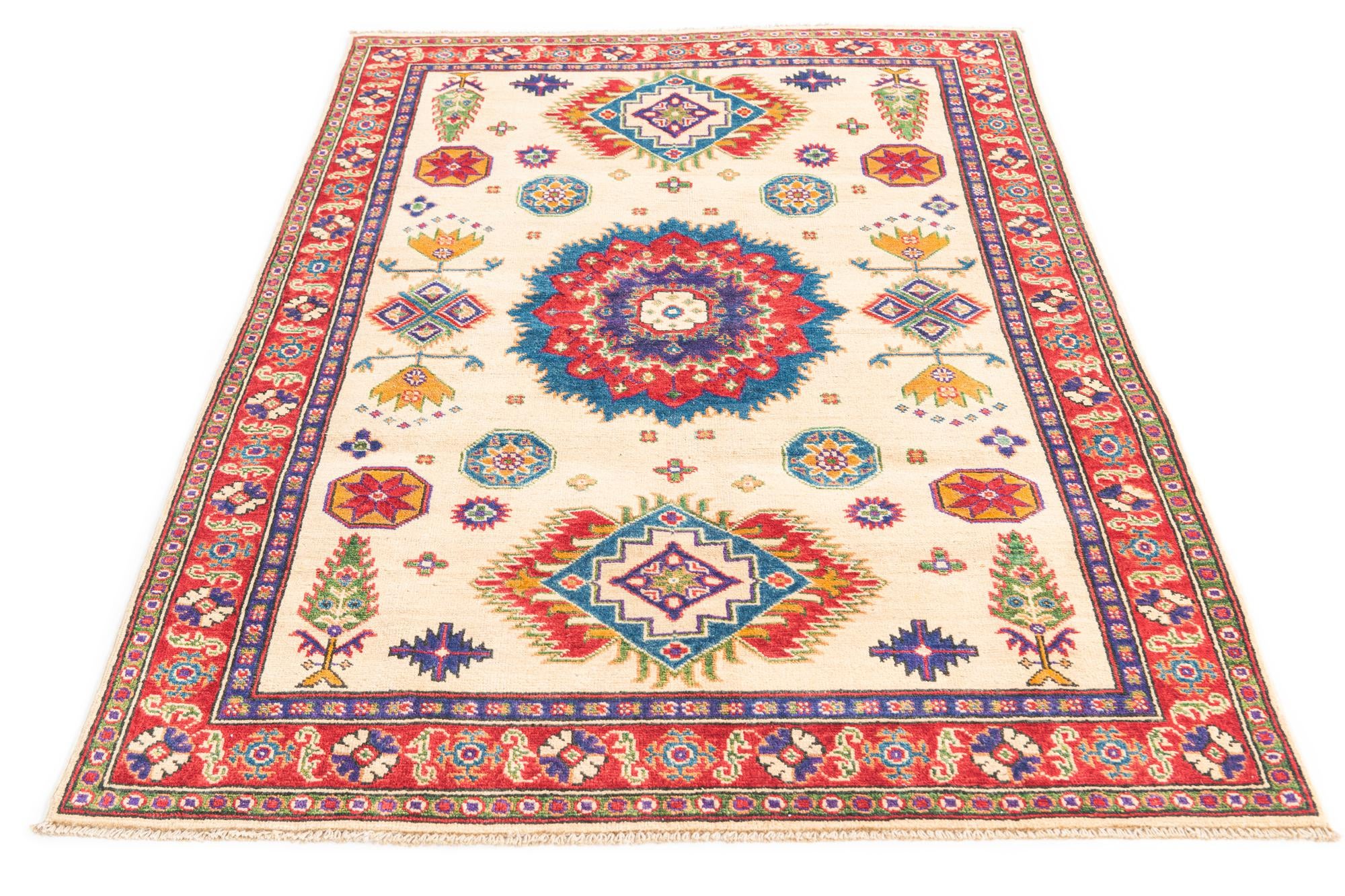 4' x 6' Hand Knotted Kazak Rug
