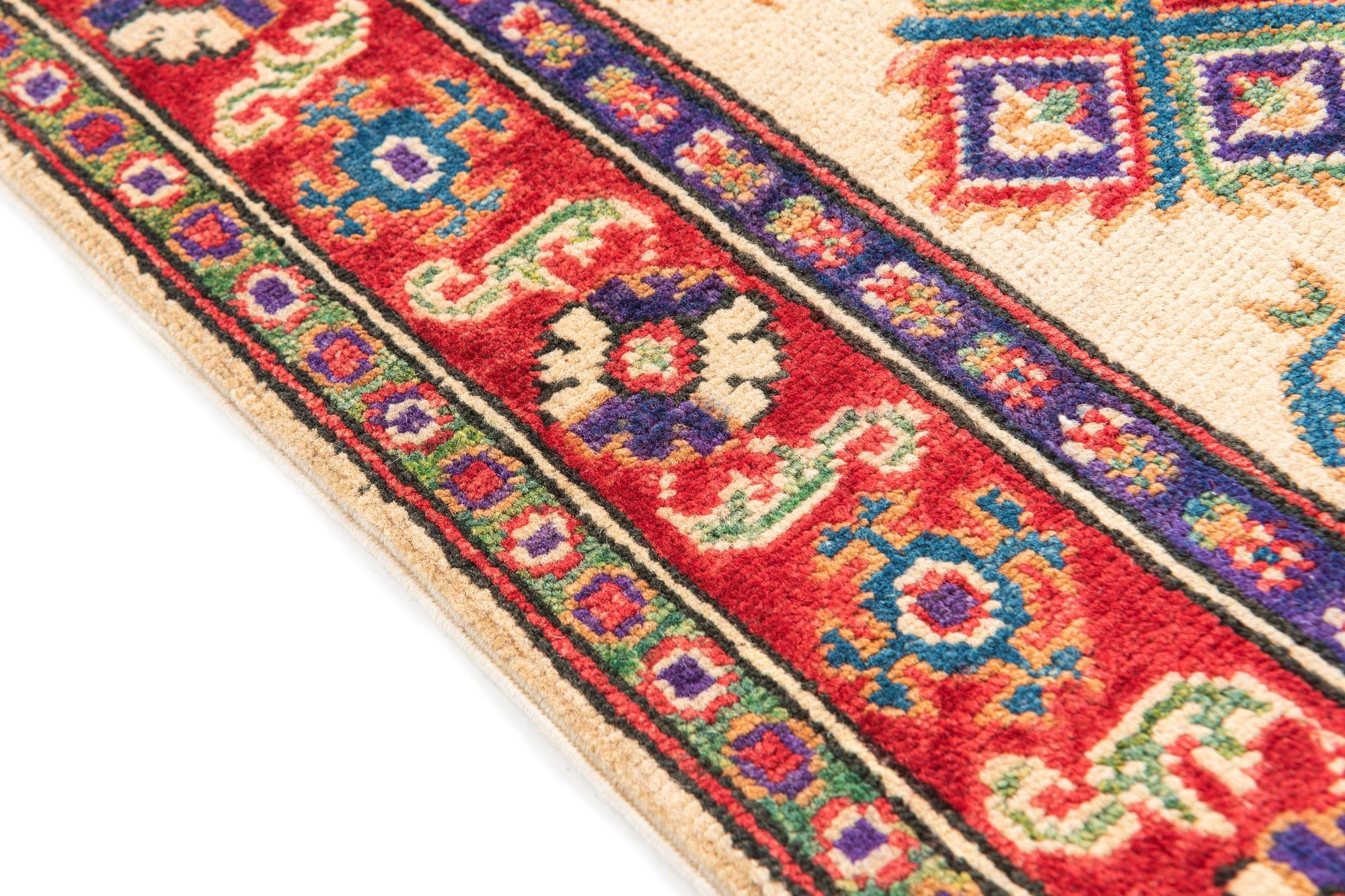 4' x 6' Hand Knotted Kazak Rug