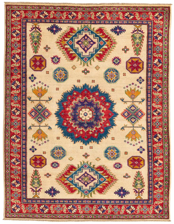 Detail image of 4' x 6' Hand Knotted Kazak Rug