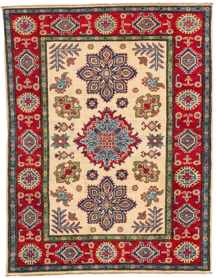 Detail image of 4' x 6' Hand Knotted Kazak Rug