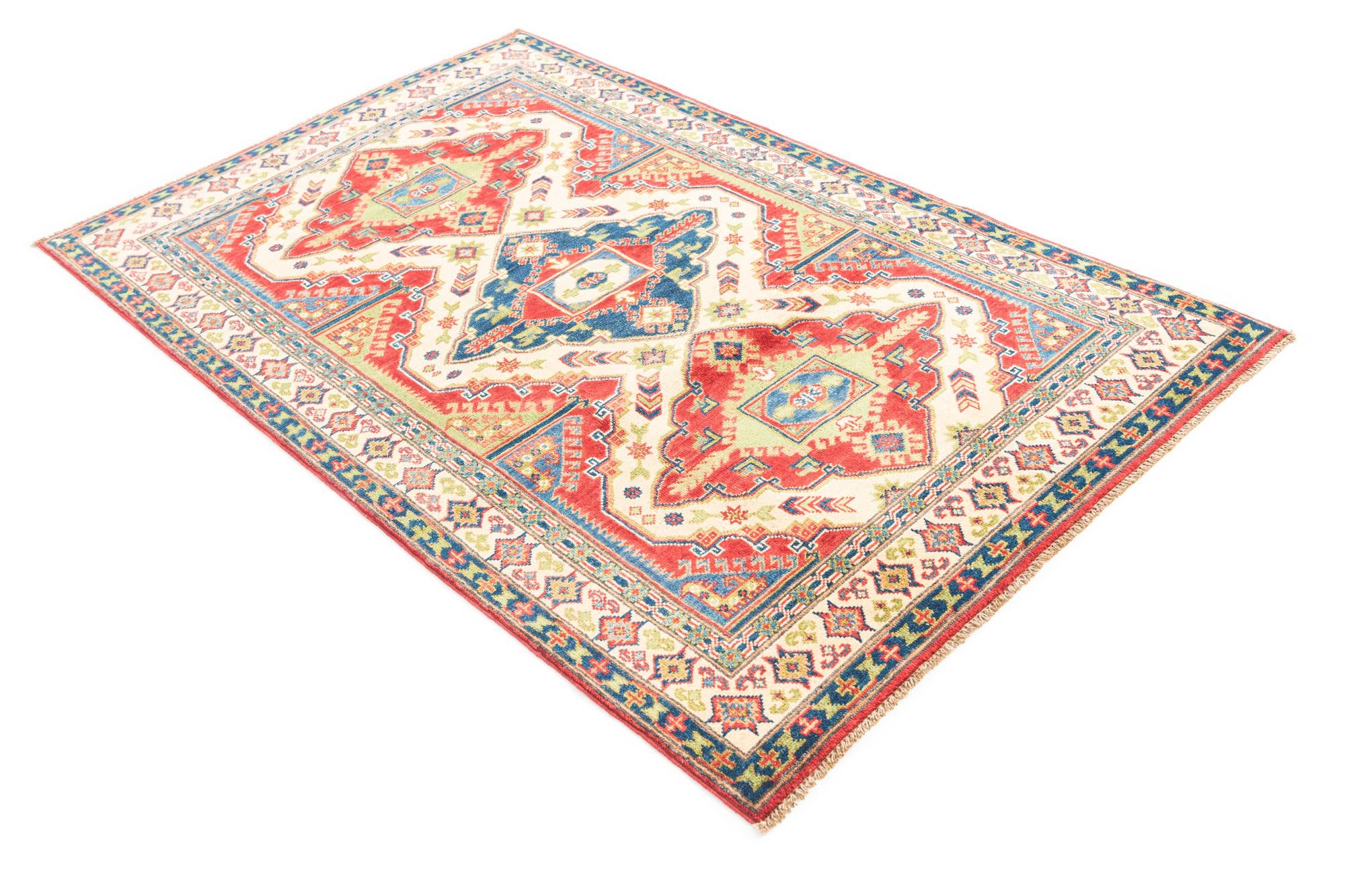 3' 10 x 6' 4 Hand Knotted Kazak Rug