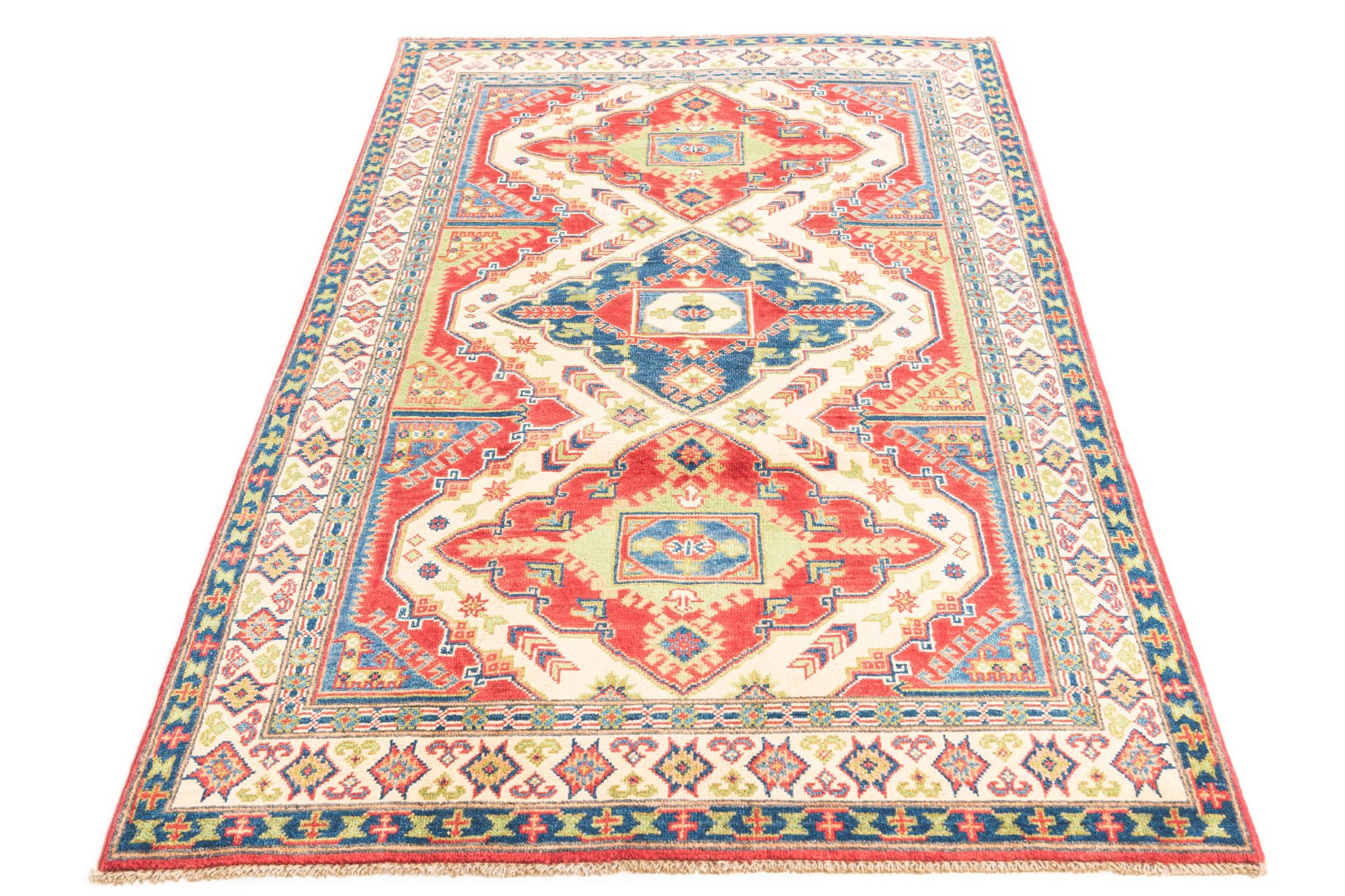 3' 10 x 6' 4 Hand Knotted Kazak Rug