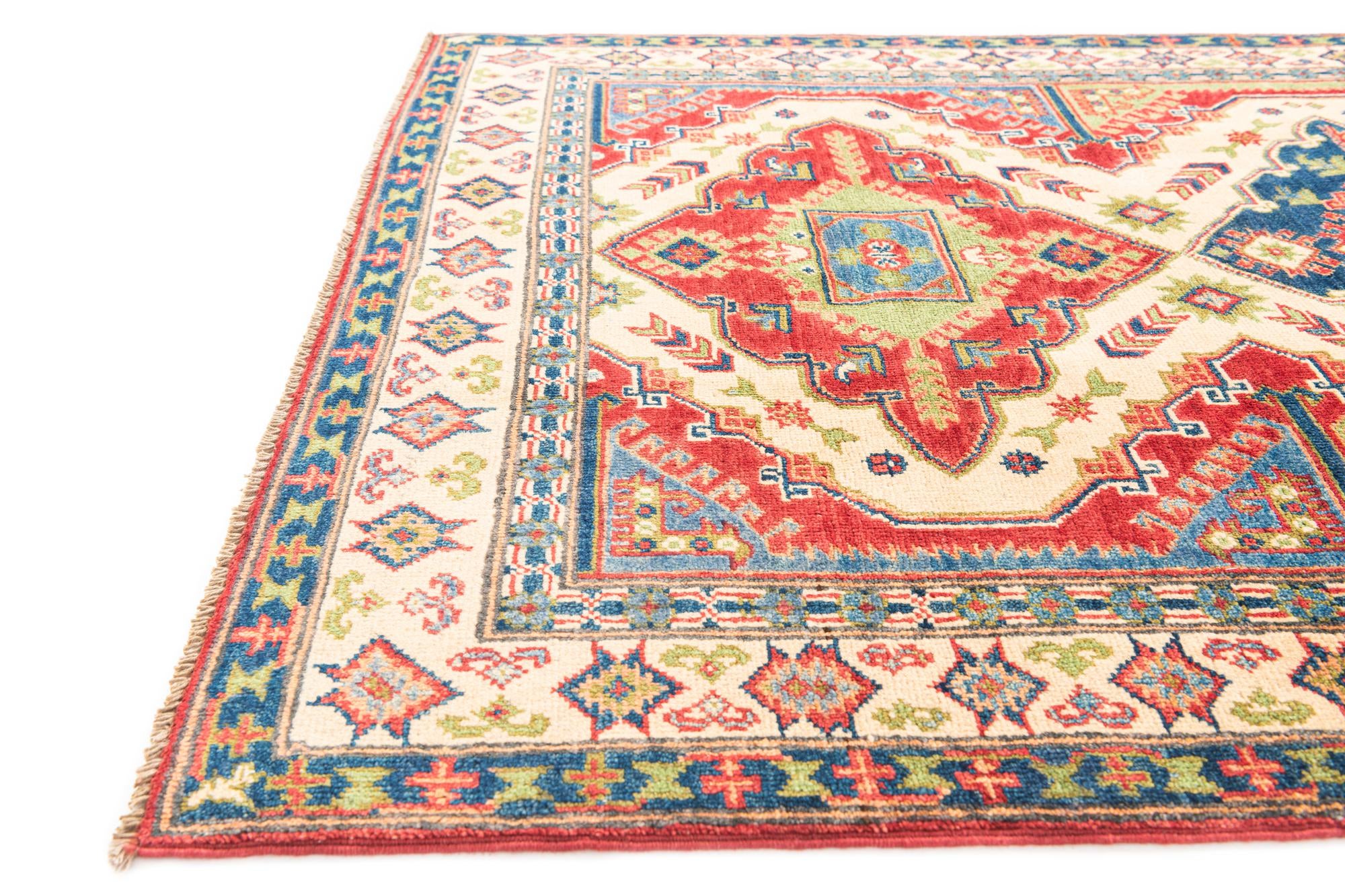 3' 10 x 6' 4 Hand Knotted Kazak Rug