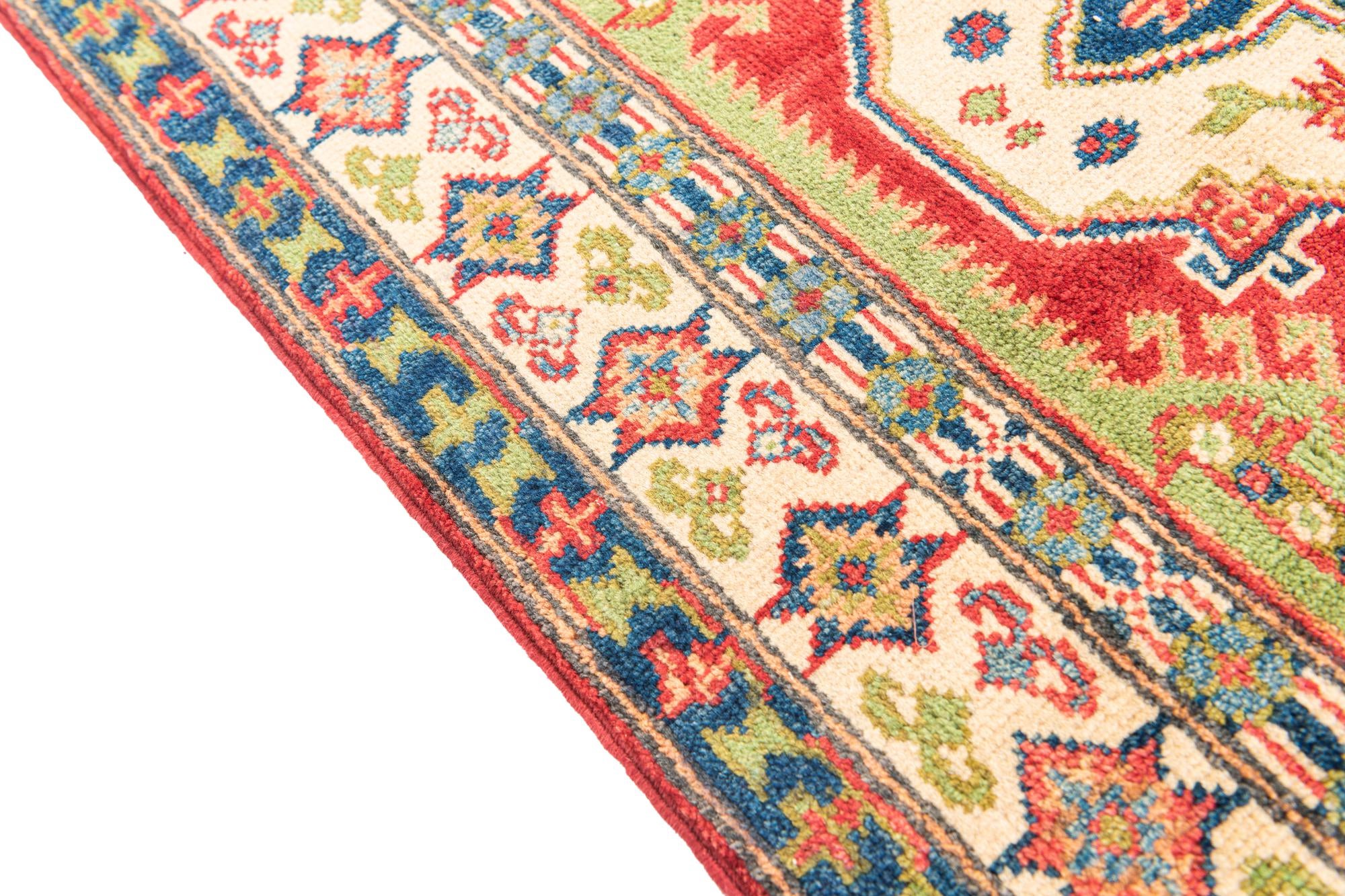 3' 10 x 6' 4 Hand Knotted Kazak Rug