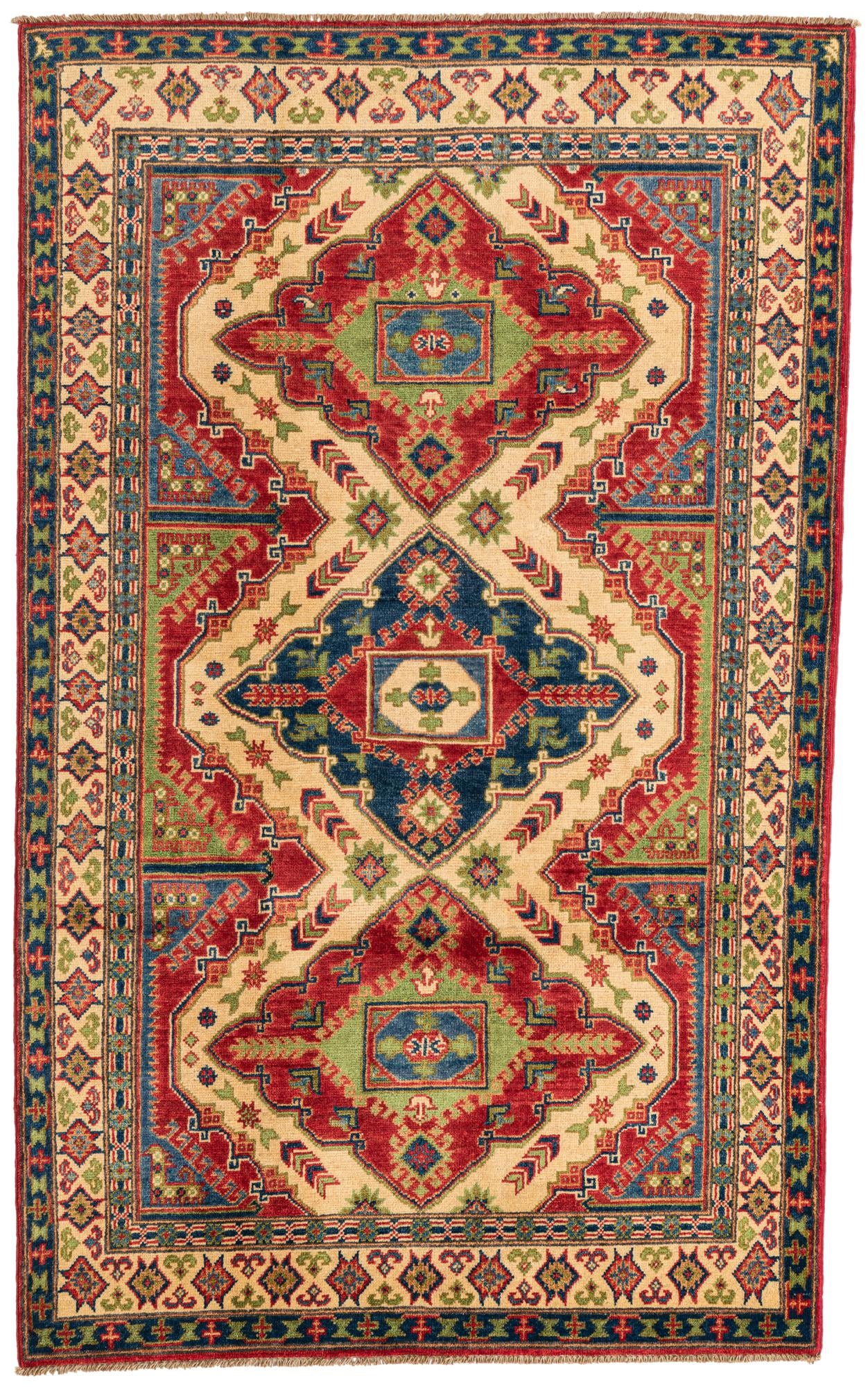 3' 10 x 6' 4 Hand Knotted Kazak Rug