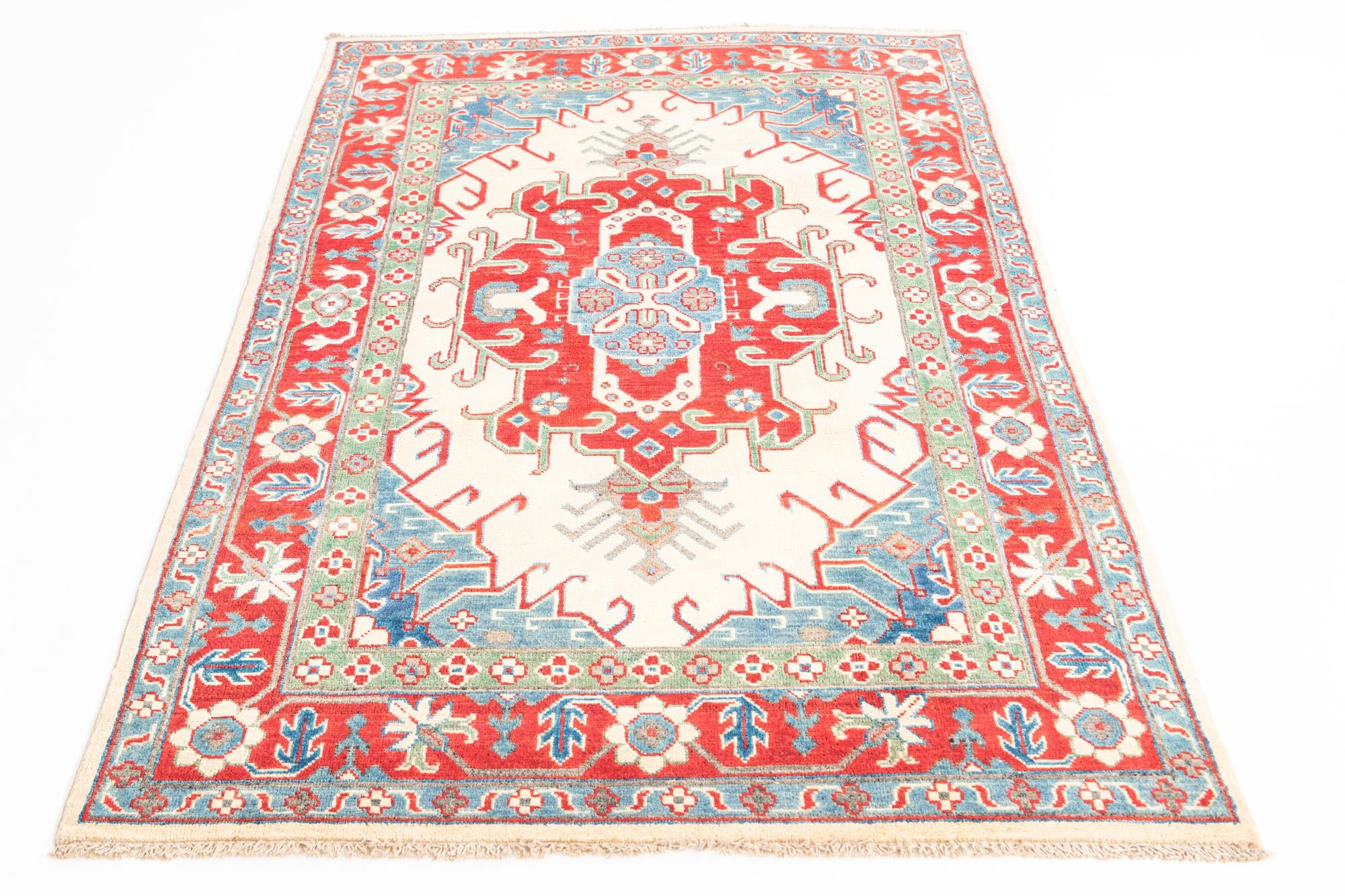 4' x 6' 1 Hand Knotted Kazak Rug