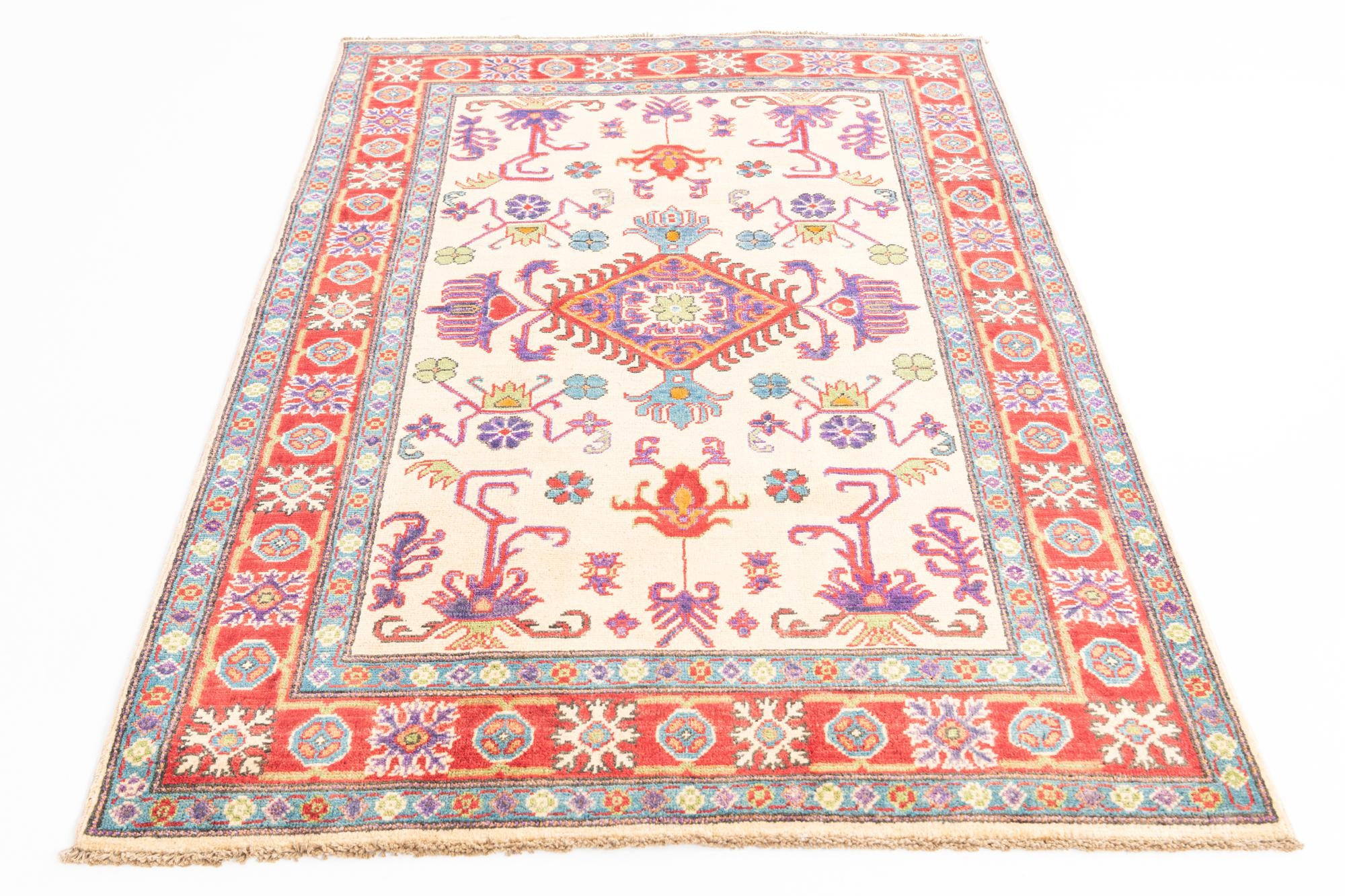 4' x 6' Hand Knotted Kazak Rug