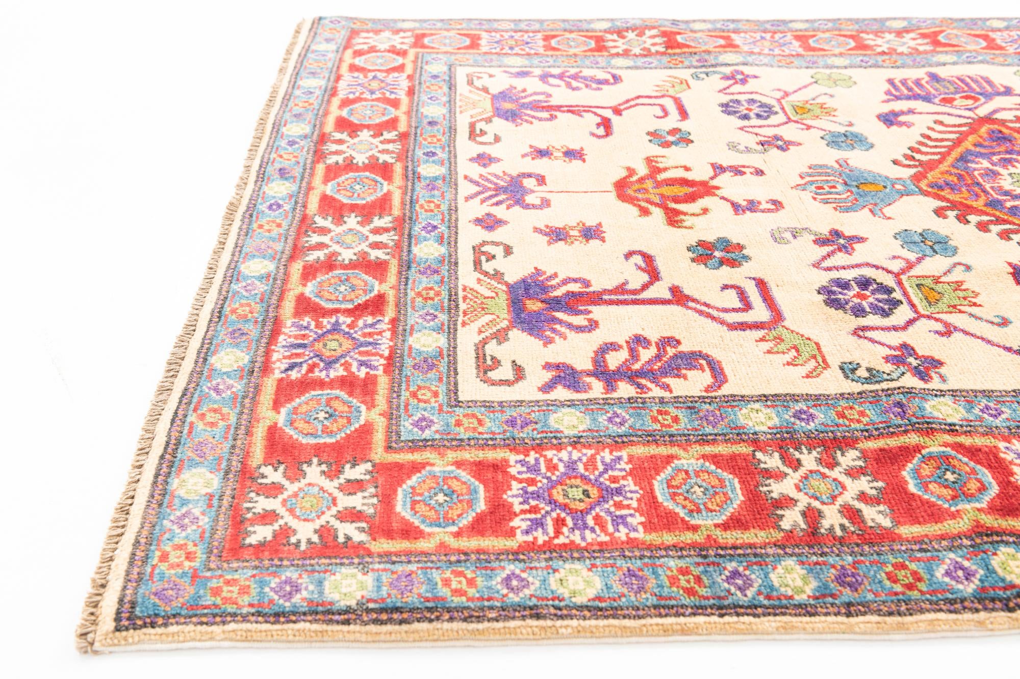4' x 6' Hand Knotted Kazak Rug