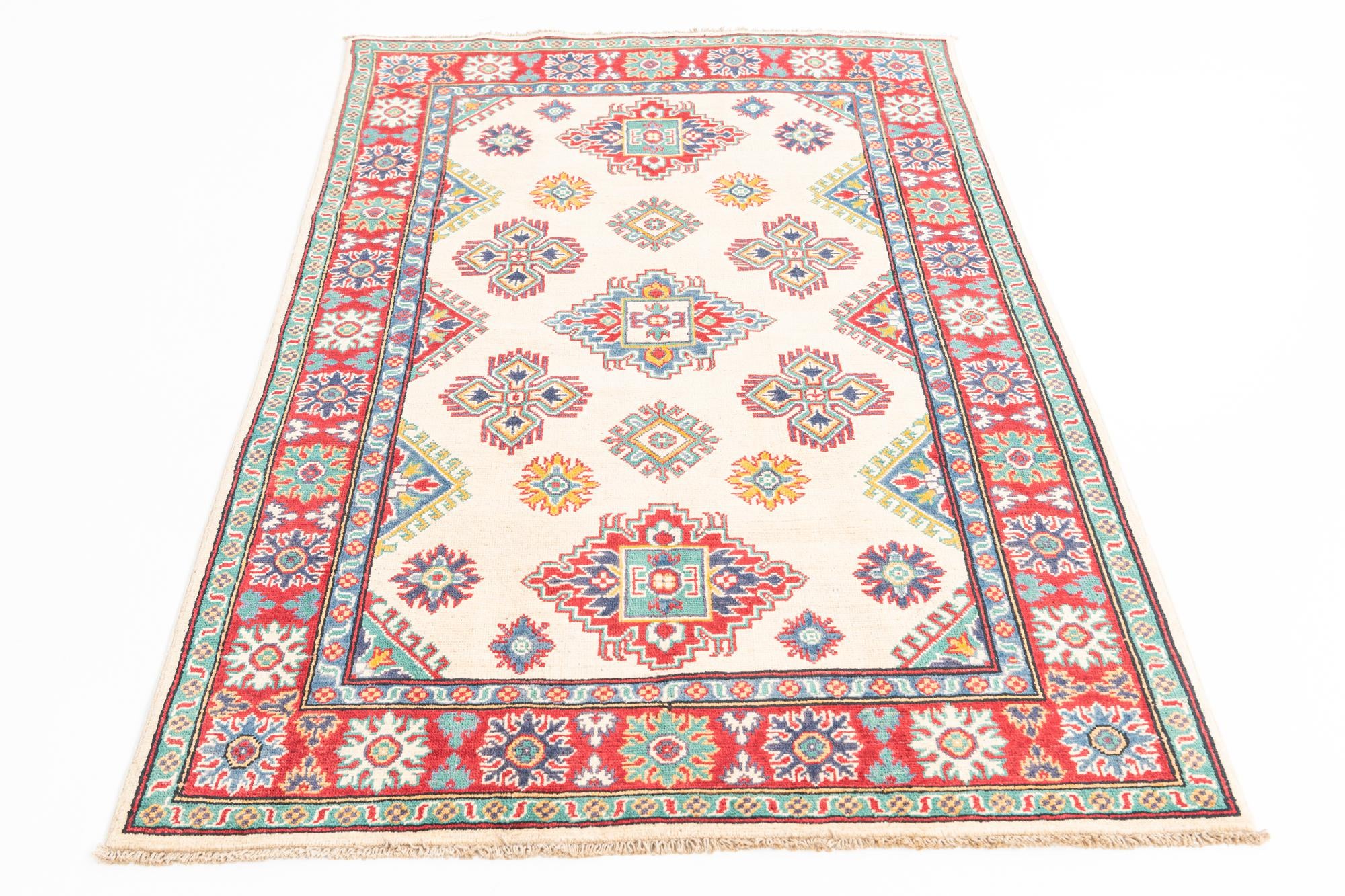115cm x 185cm anudado a mano Kazak Alfombra