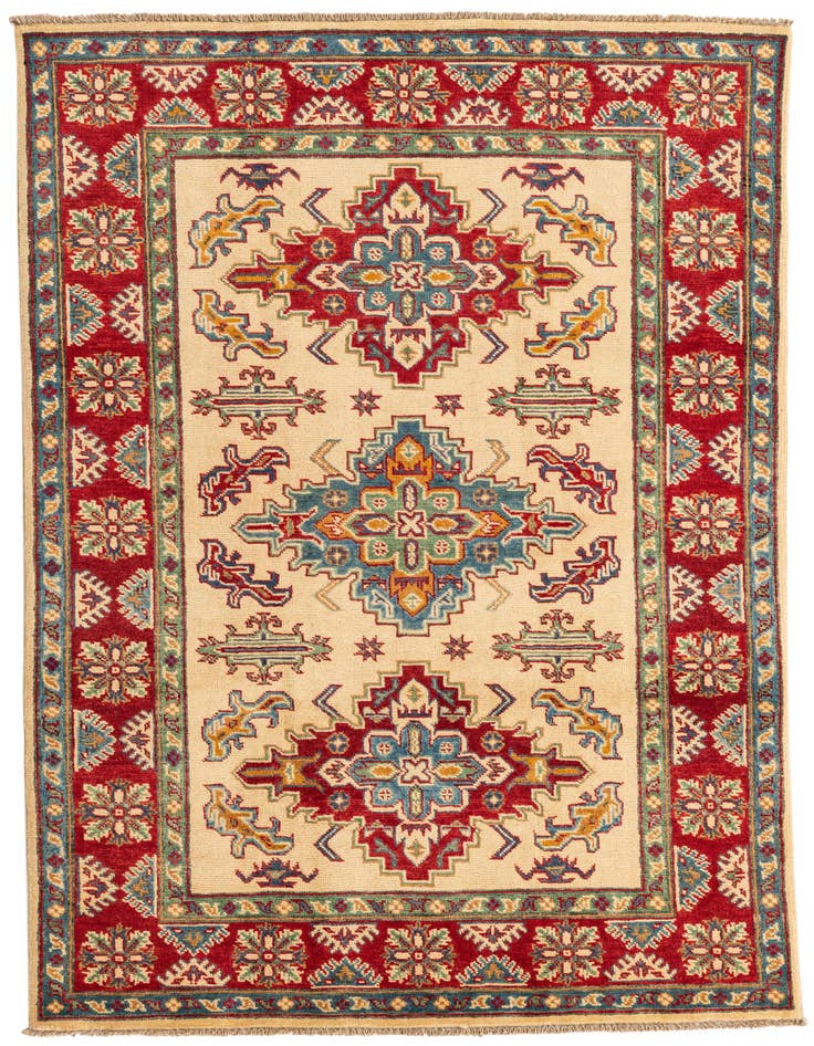 Detail image of 3' 10 x 5' 10 Hand Knotted Kazak Rug