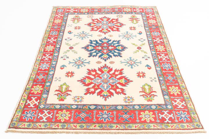 4' 1 x 5' 10 Hand Knotted Kazak Rug