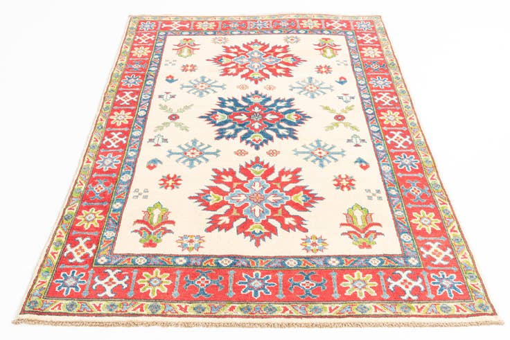 Detail image of 4' 1 x 5' 10 Hand Knotted Kazak Rug