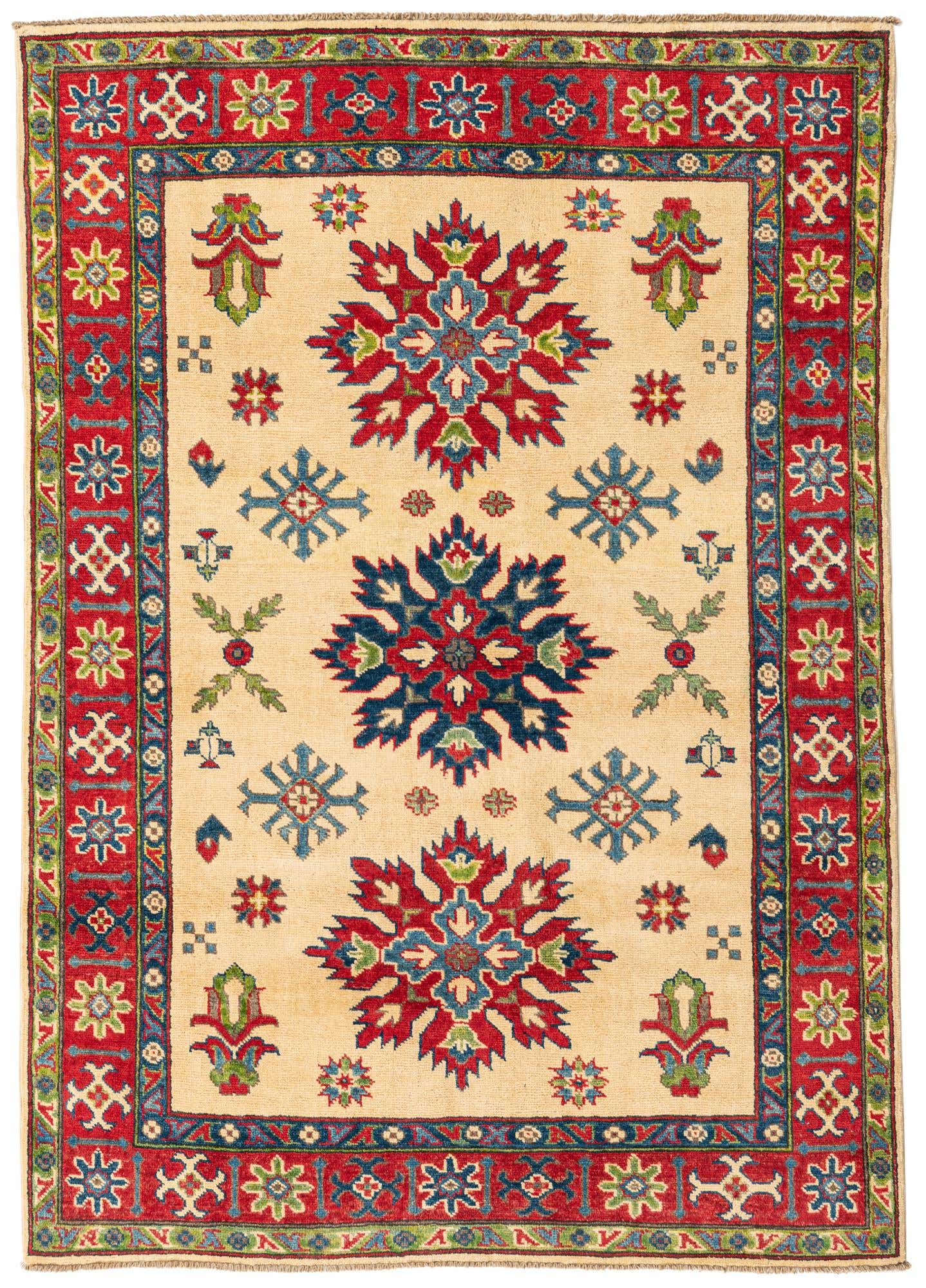 4' 1 x 5' 10 Hand Knotted Kazak Rug