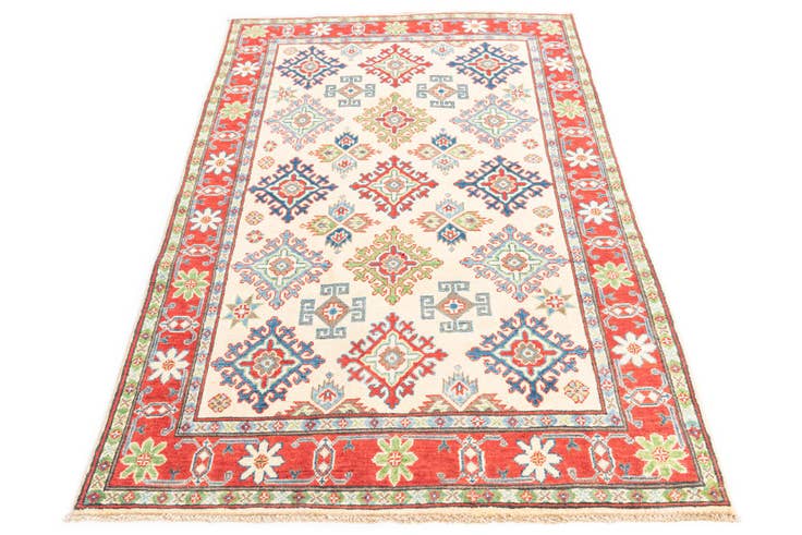 Detail image of 3' 9 x 6' Hand Knotted Kazak Rug