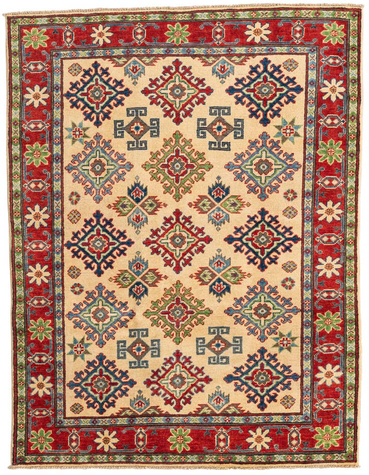 Detail image of 3' 9 x 6' Hand Knotted Kazak Rug