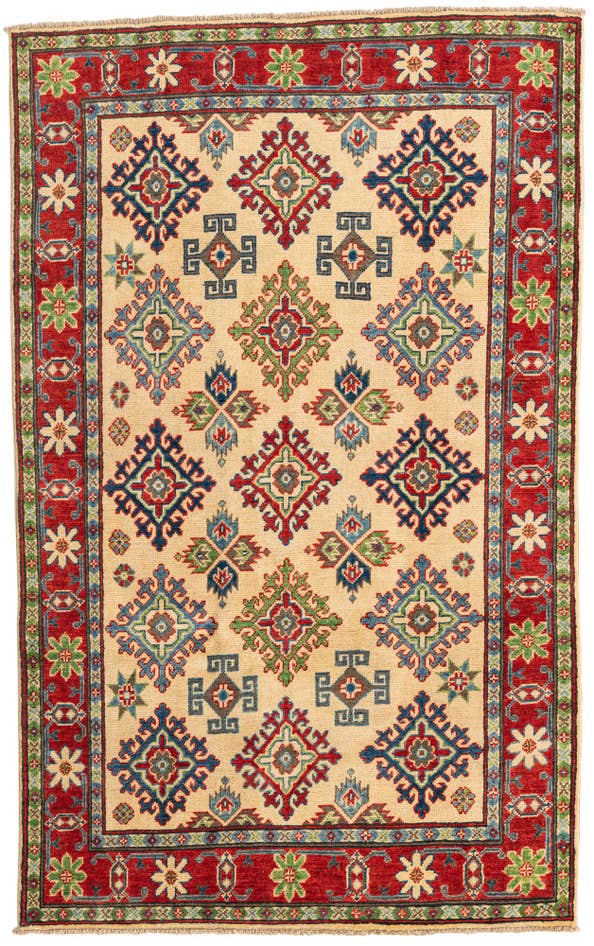 Detail image of 3' 9 x 6' Hand Knotted Kazak Rug