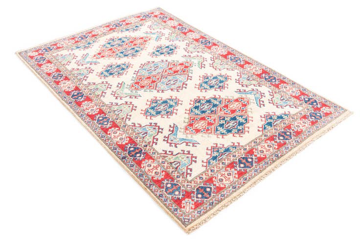 Detail image of 4' 1 x 6' Hand Knotted Kazak Rug