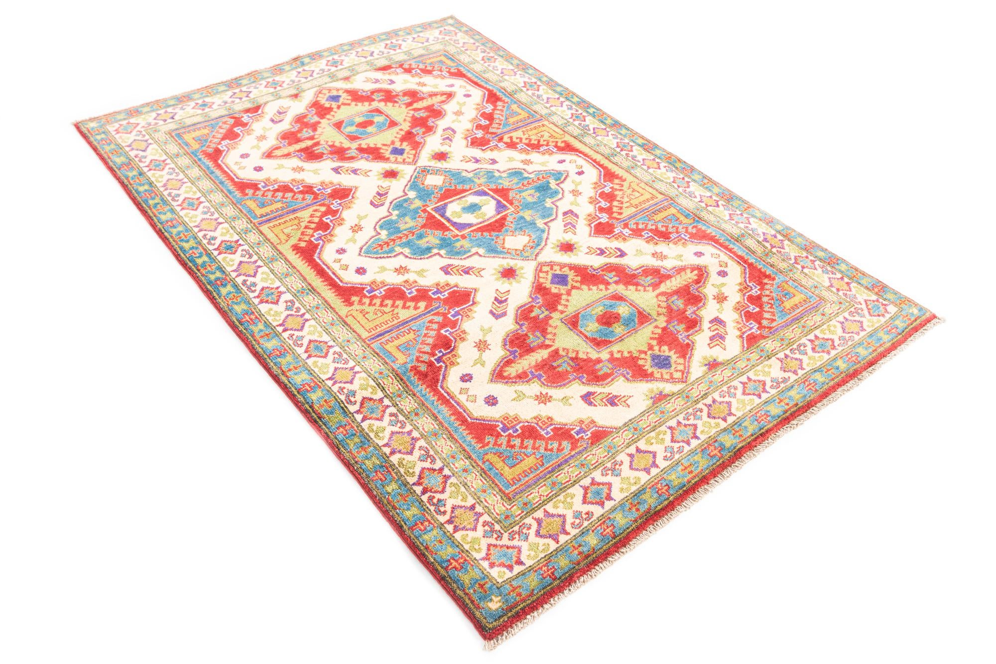 4' x 6' Hand Knotted Kazak Rug