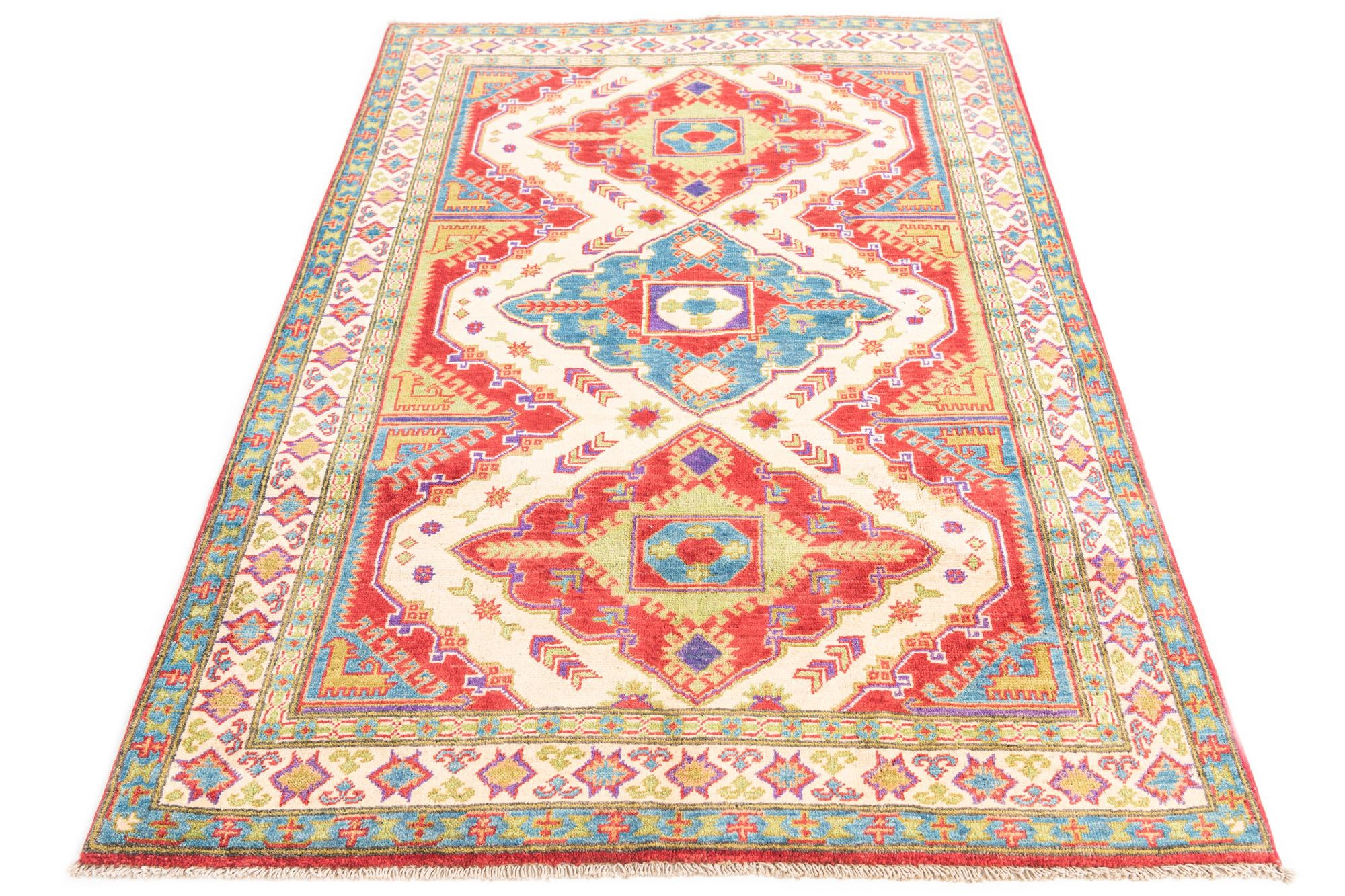 4' x 6' Hand Knotted Kazak Rug