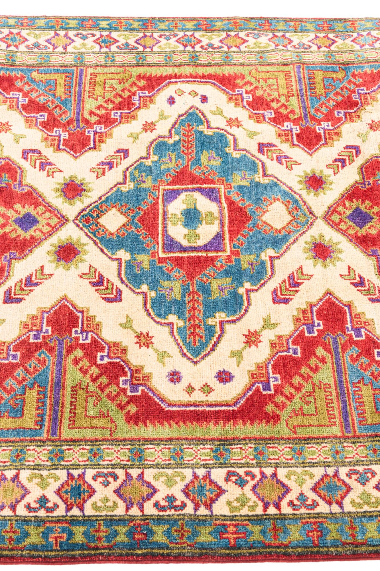 4' x 6' Hand Knotted Kazak Rug