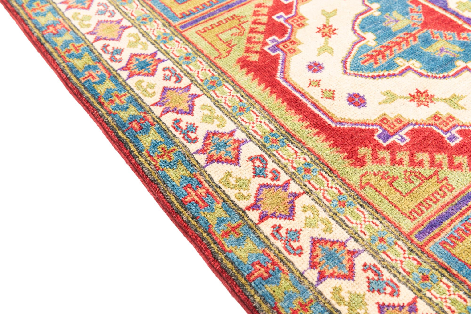 4' x 6' Hand Knotted Kazak Rug