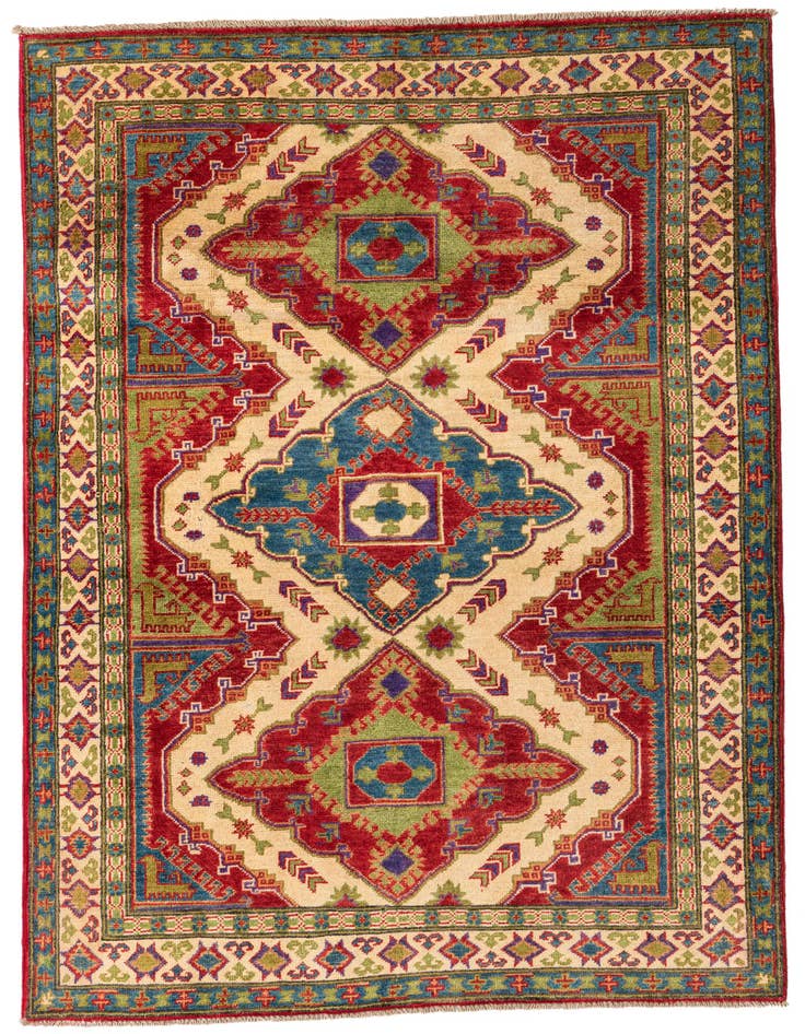 Detail image of 4' x 6' Hand Knotted Kazak Rug