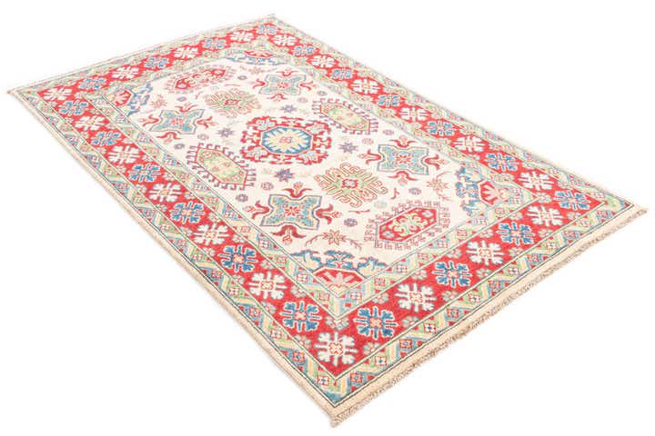 4' x 6' 3 Hand Knotted Kazak Rug