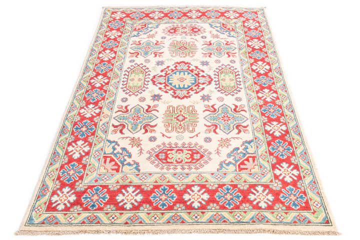 4' x 6' 3 Hand Knotted Kazak Rug
