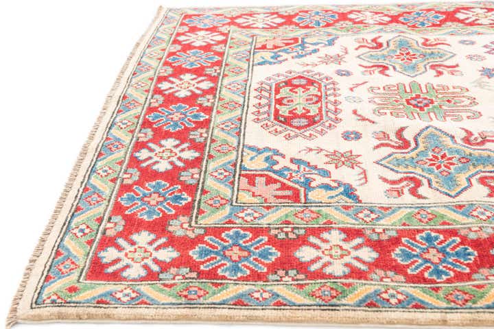 4' x 6' 3 Hand Knotted Kazak Rug