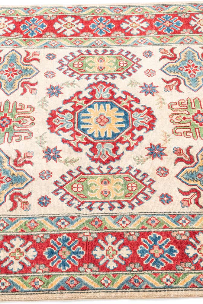 4' x 6' 3 Hand Knotted Kazak Rug